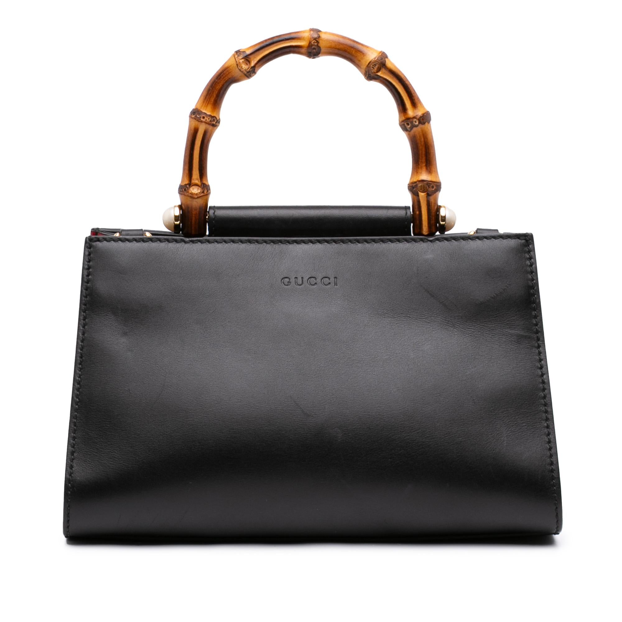 Gucci Mini Nappa Bamboo Web Nymphaea Top Handle Bag