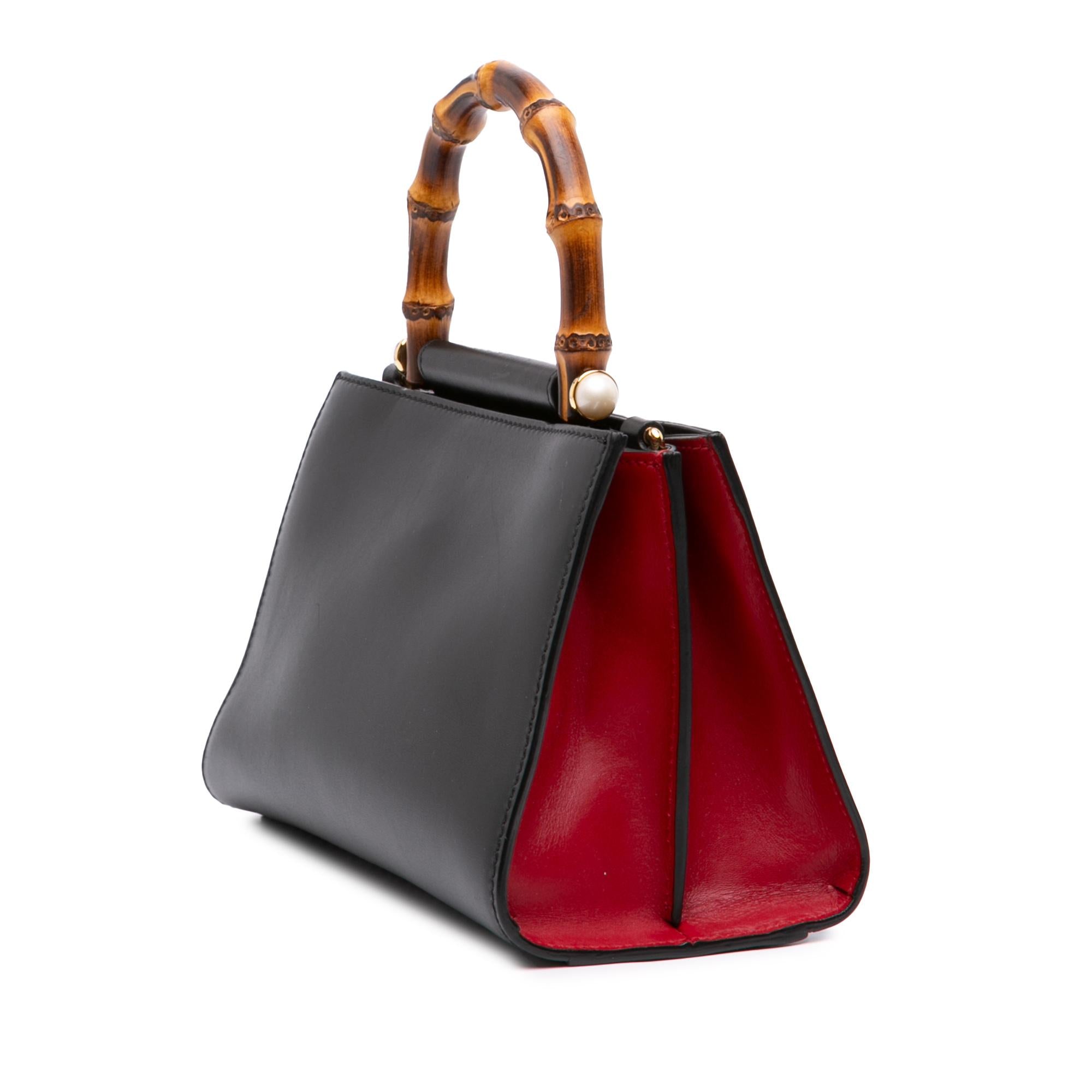 Gucci Mini Nappa Bamboo Web Nymphaea Top Handle Bag
