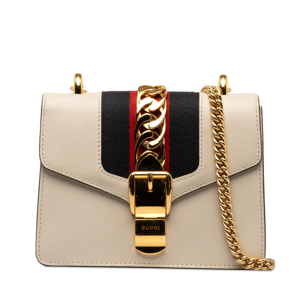 Gucci Mini Sylvie Leather Chain Crossbody Bag (SHG-1OZLSf)