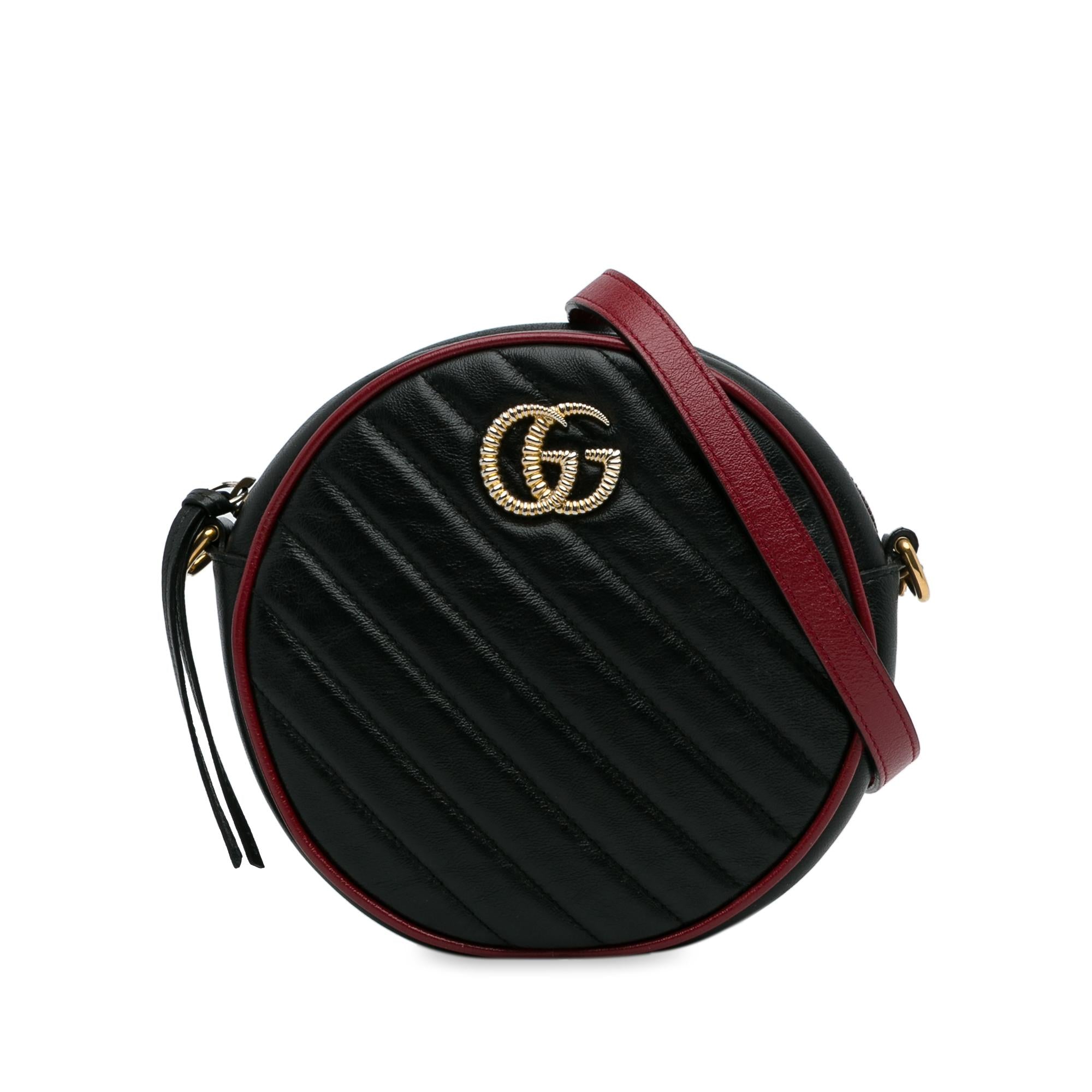 Gucci Mini Torchon GG Marmont Round Crossbody Bag (SHG-qSKdwn)