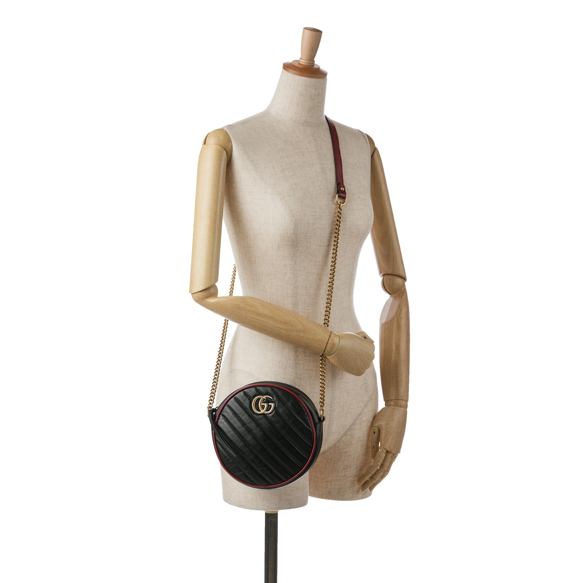 Gucci Mini Torchon GG Marmont Round Crossbody Bag (SHG-qSKdwn)