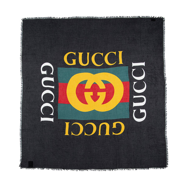 Gucci Modal Silk Logo Interlocking G Web 140cm Shawl (SHF-lHaF0Y)