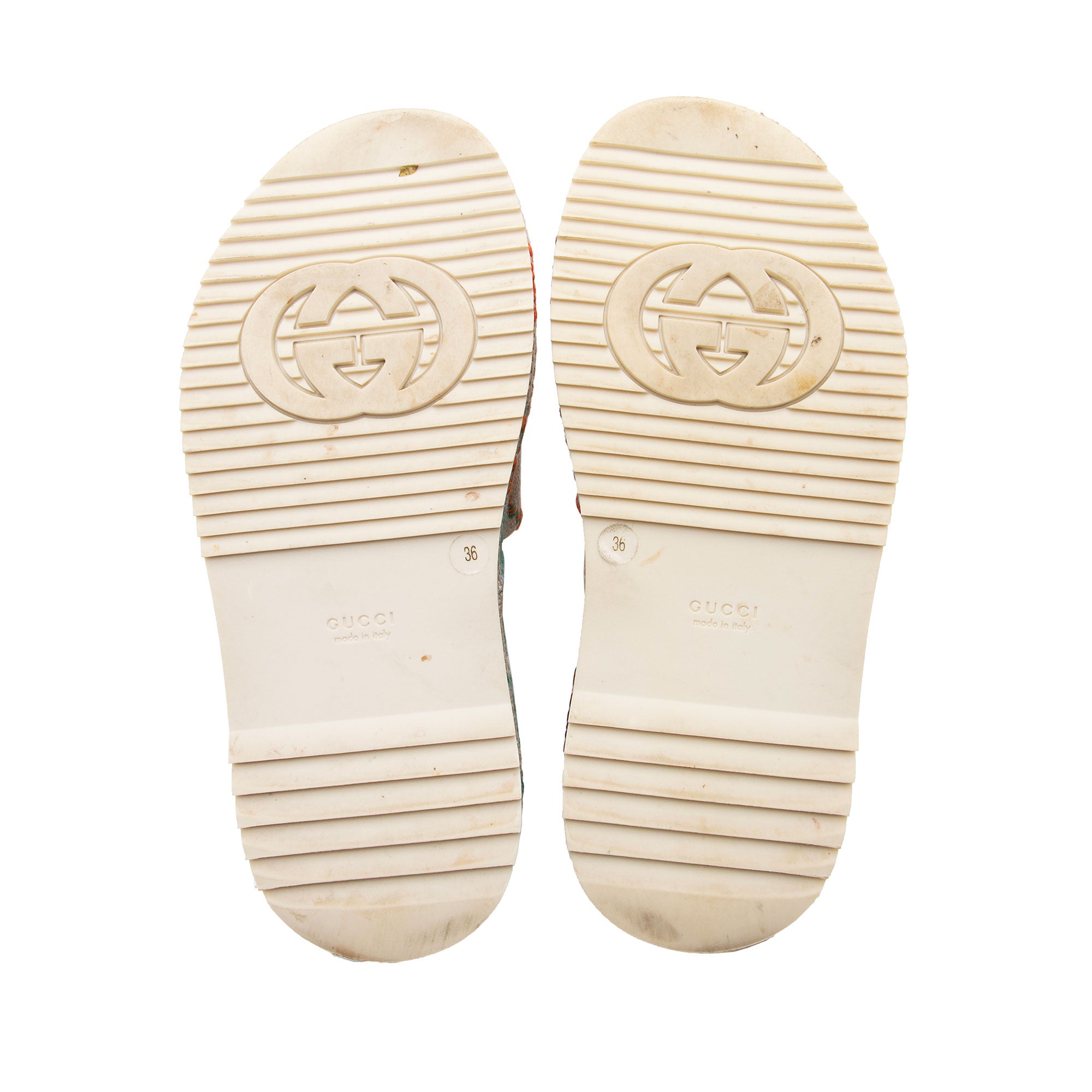 Gucci Multicolor GG Canvas Angelina Slide Platform Sandals - Size 6 / 36 (SHF-wjmixu)