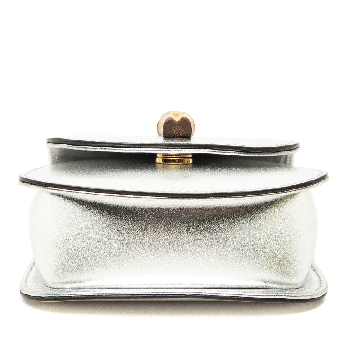 Gucci Nano Metallic Calfskin 1947 Bamboo Top Handle Bag