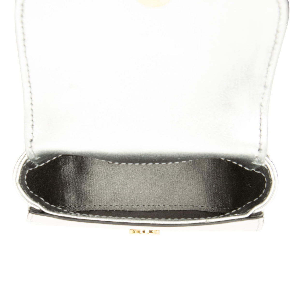 Gucci Nano Metallic Calfskin 1947 Bamboo Top Handle Bag