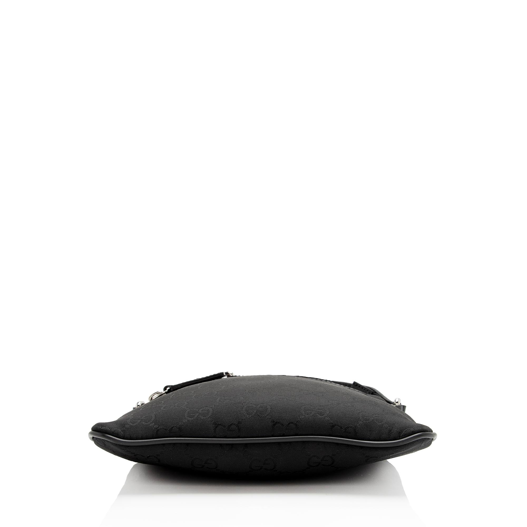 Gucci Nylon Monogram Small Flat Messenger Bag (SHF-uRak7p)