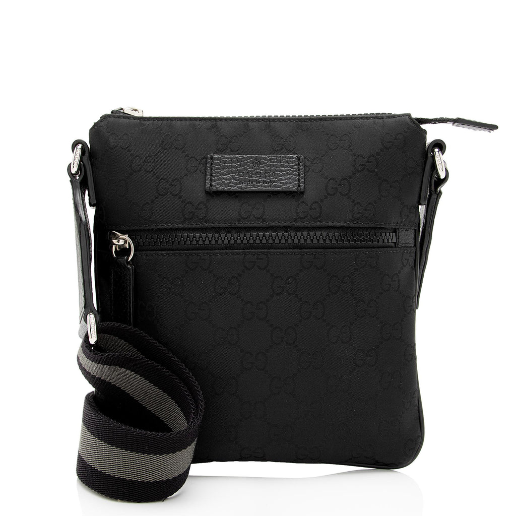 Gucci Nylon Monogram Small Flat Messenger Bag (SHF-uRak7p) – LuxeDH