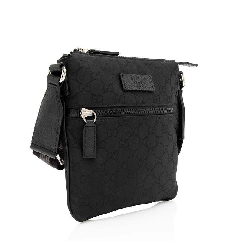Gucci GG Monogram Nylon Small Messenger Bag Black