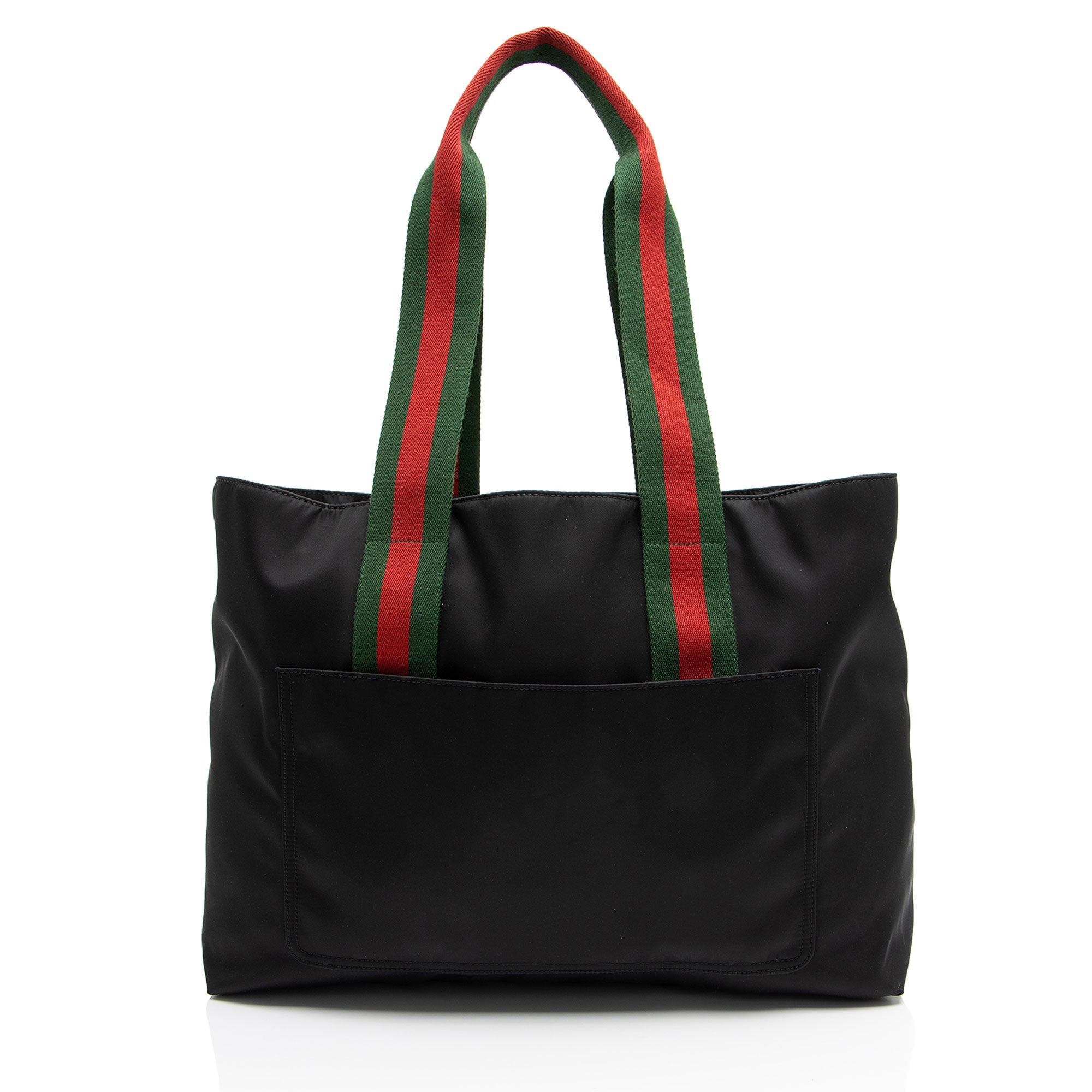 Gucci Nylon Embossed Logo Web Large Tote