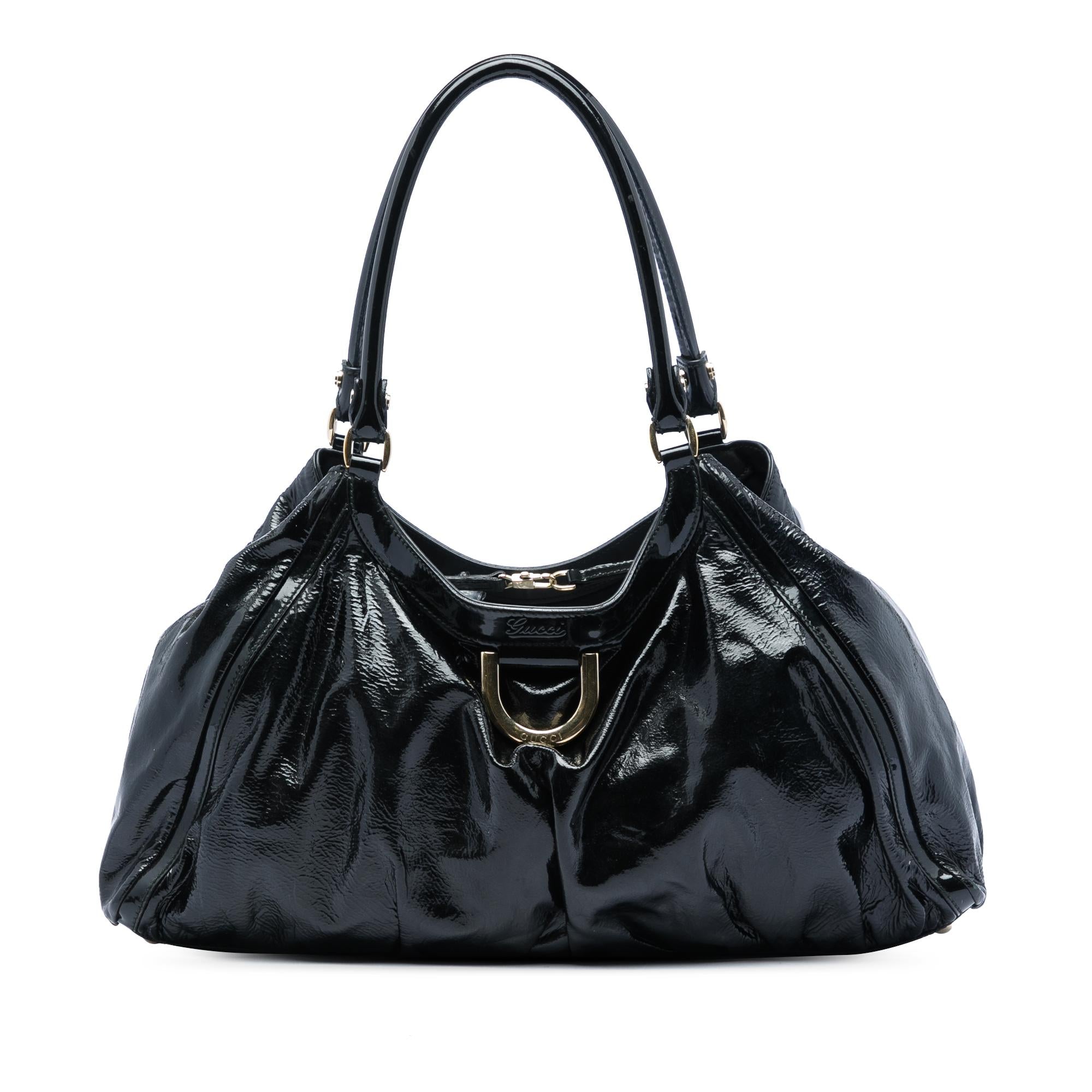 Gucci Patent Abbey D Ring Shoulder Bag