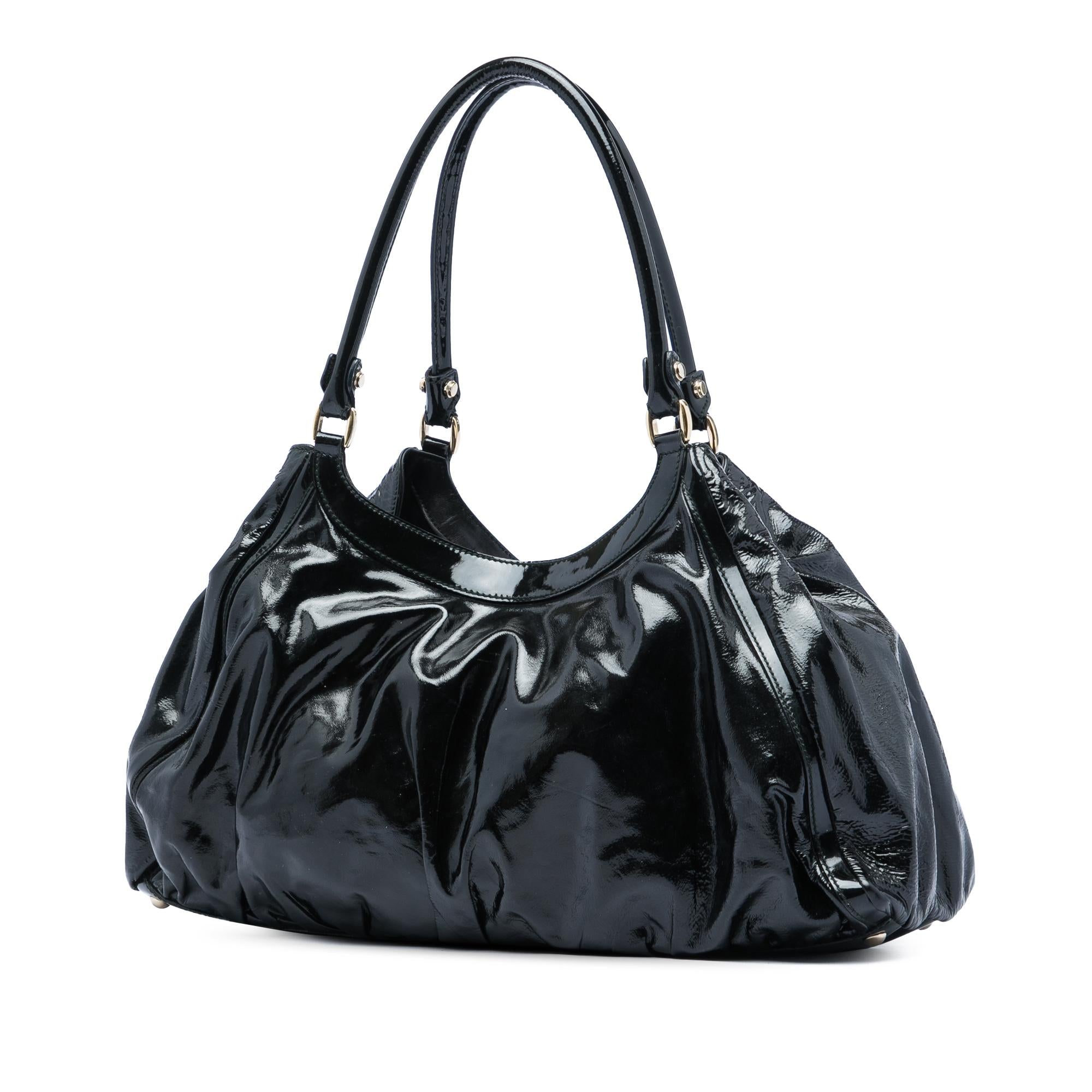 Gucci Patent Abbey D Ring Shoulder Bag