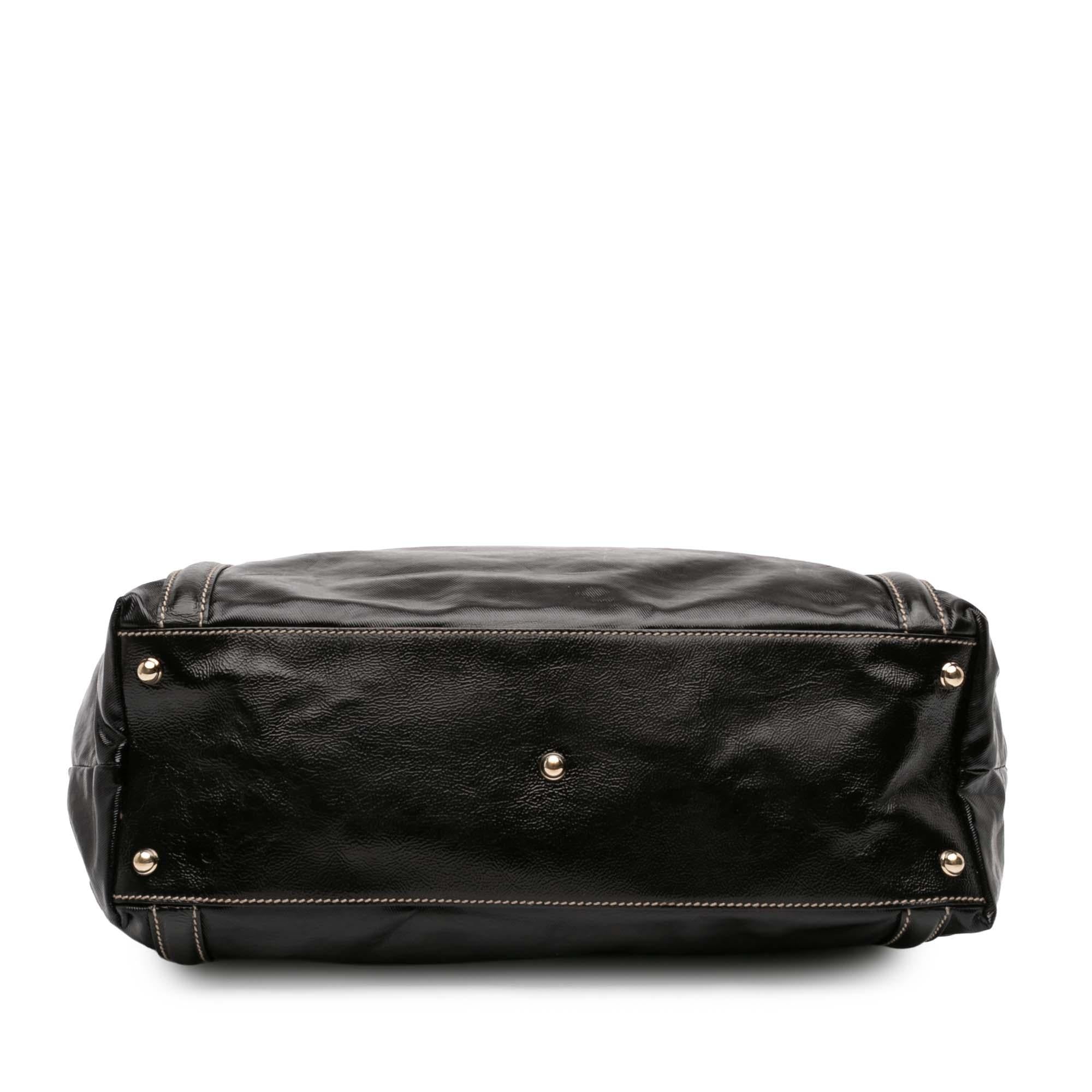 Gucci Patent Dialux Britt Web Tote