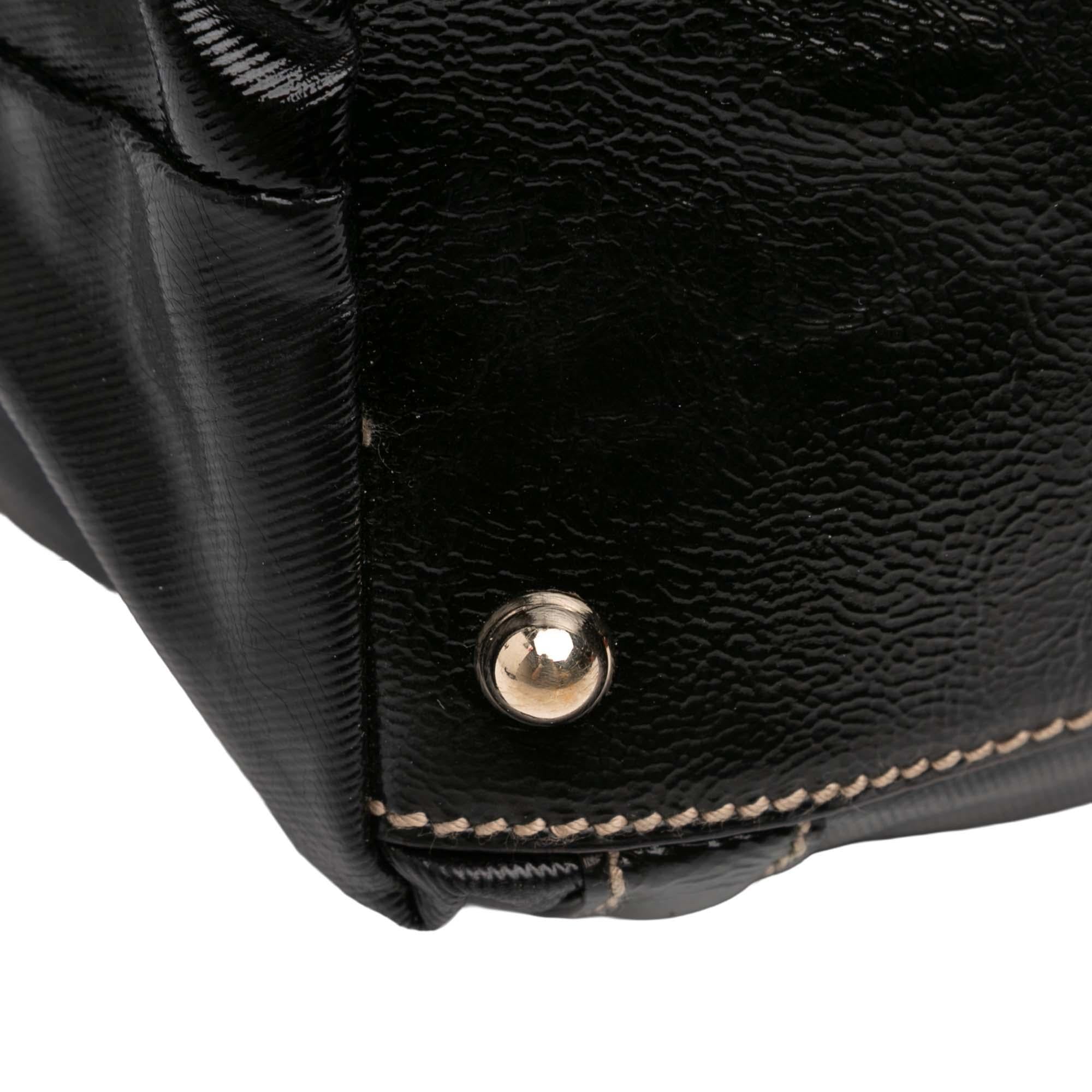 Gucci Patent Dialux Britt Web Tote