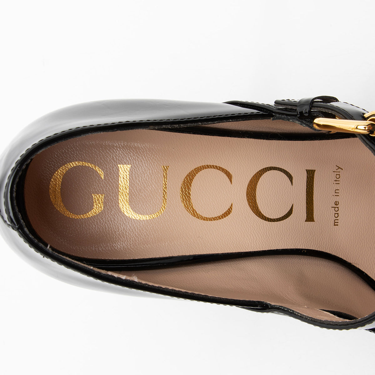 Gucci Patent Leather Horsebit Mary Jane Pumps - Size 7 / 37