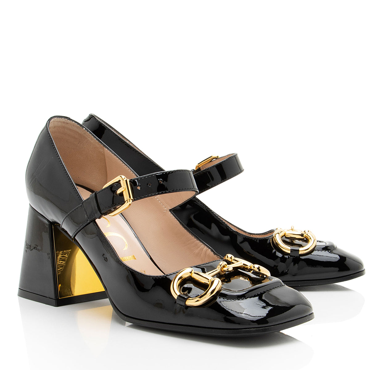 Gucci Patent Leather Horsebit Mary Jane Pumps - Size 7 / 37