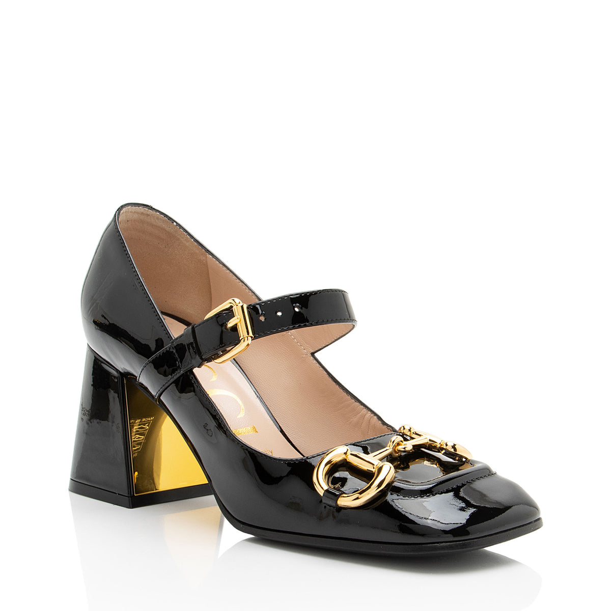 Gucci Patent Leather Horsebit Mary Jane Pumps - Size 7 / 37