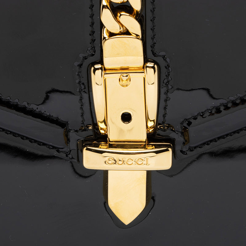 Gucci Patent Leather Sylvie 1969 Mini Top Handle (SHF-LRHVS4)