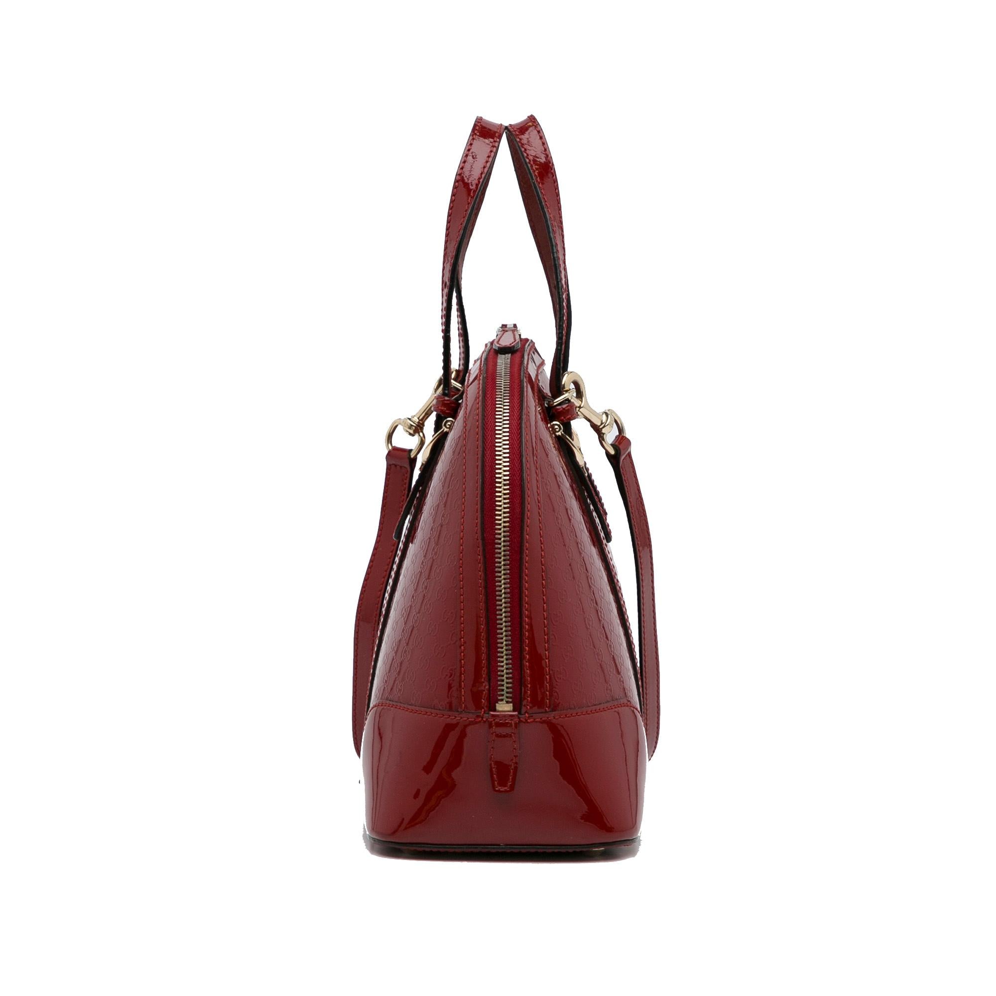 Gucci Patent Microguccissima Nice Dome Satchel (SHG-NUS8YT)