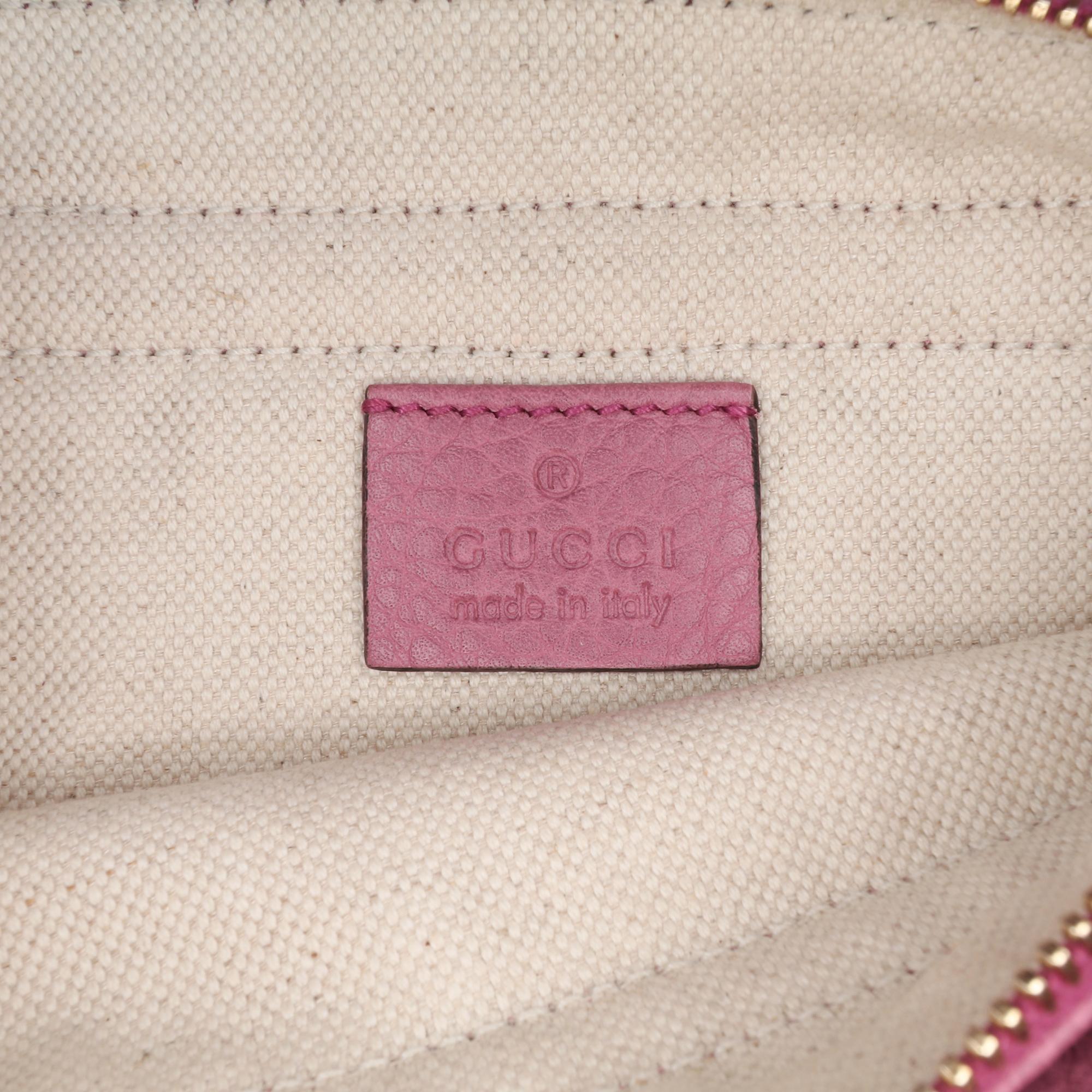 Gucci Pebbled Calfskin Piston Broadway Evening Bag