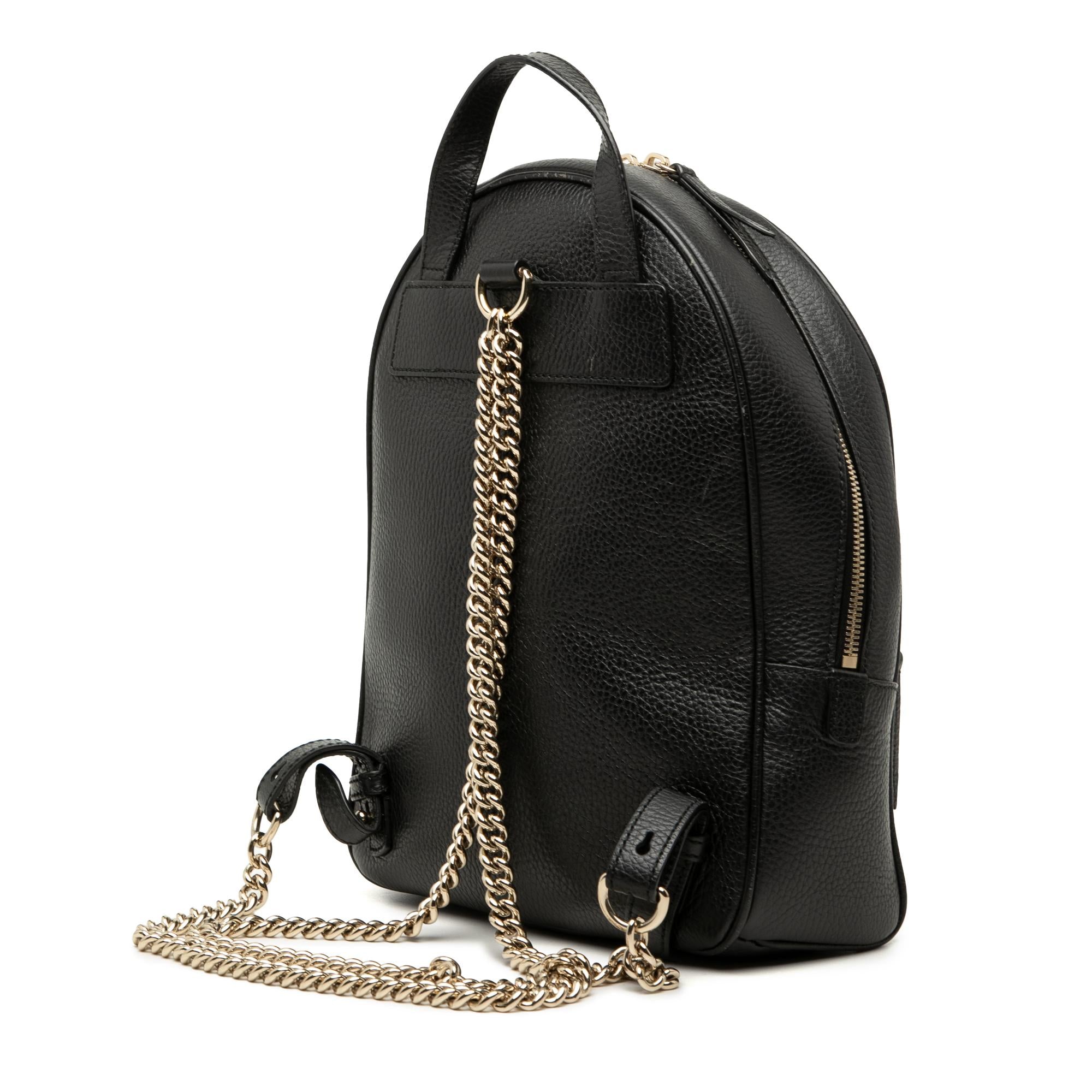 Gucci Pebbled Calfskin Soho Chain Backpack
