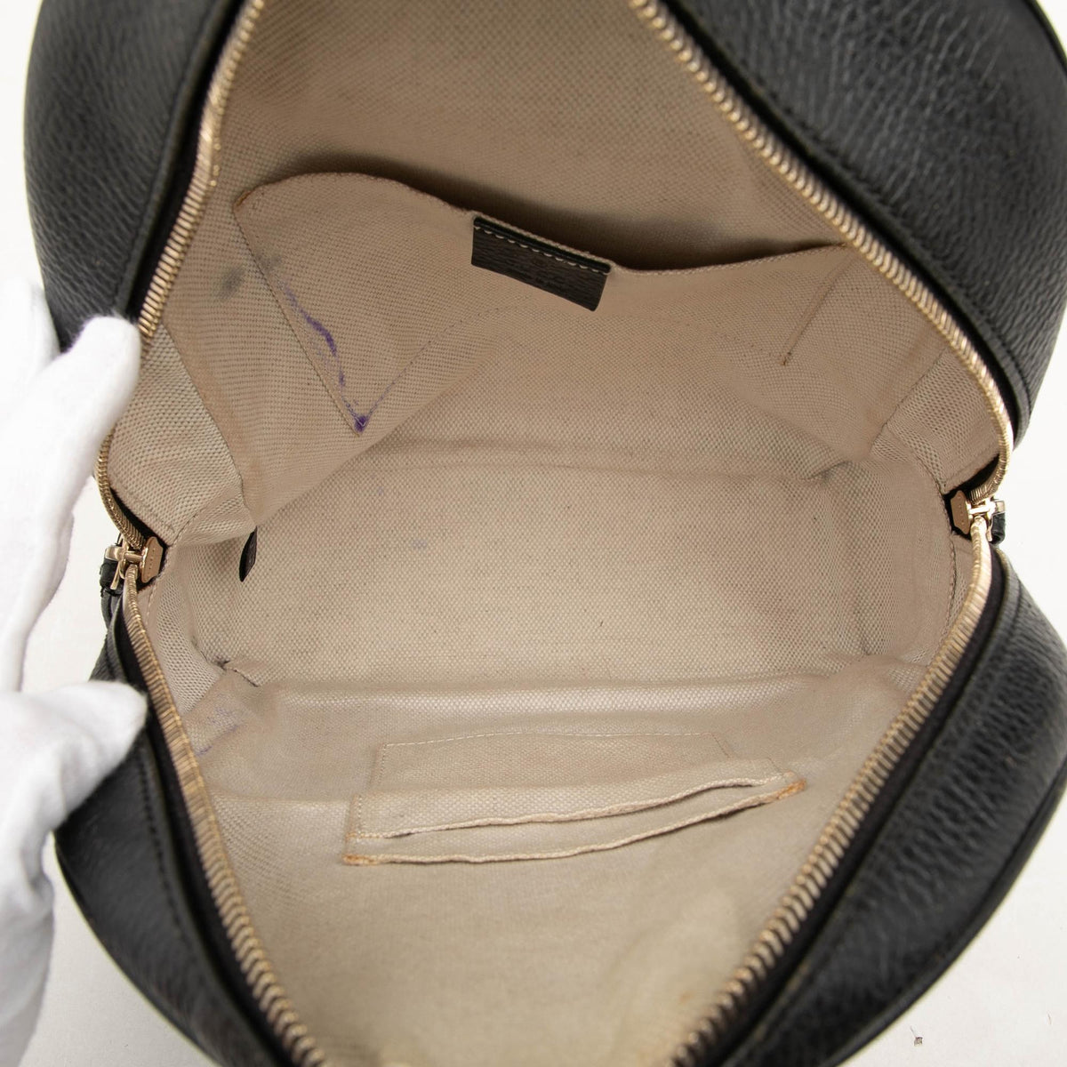 Gucci Pebbled Calfskin Soho Chain Backpack