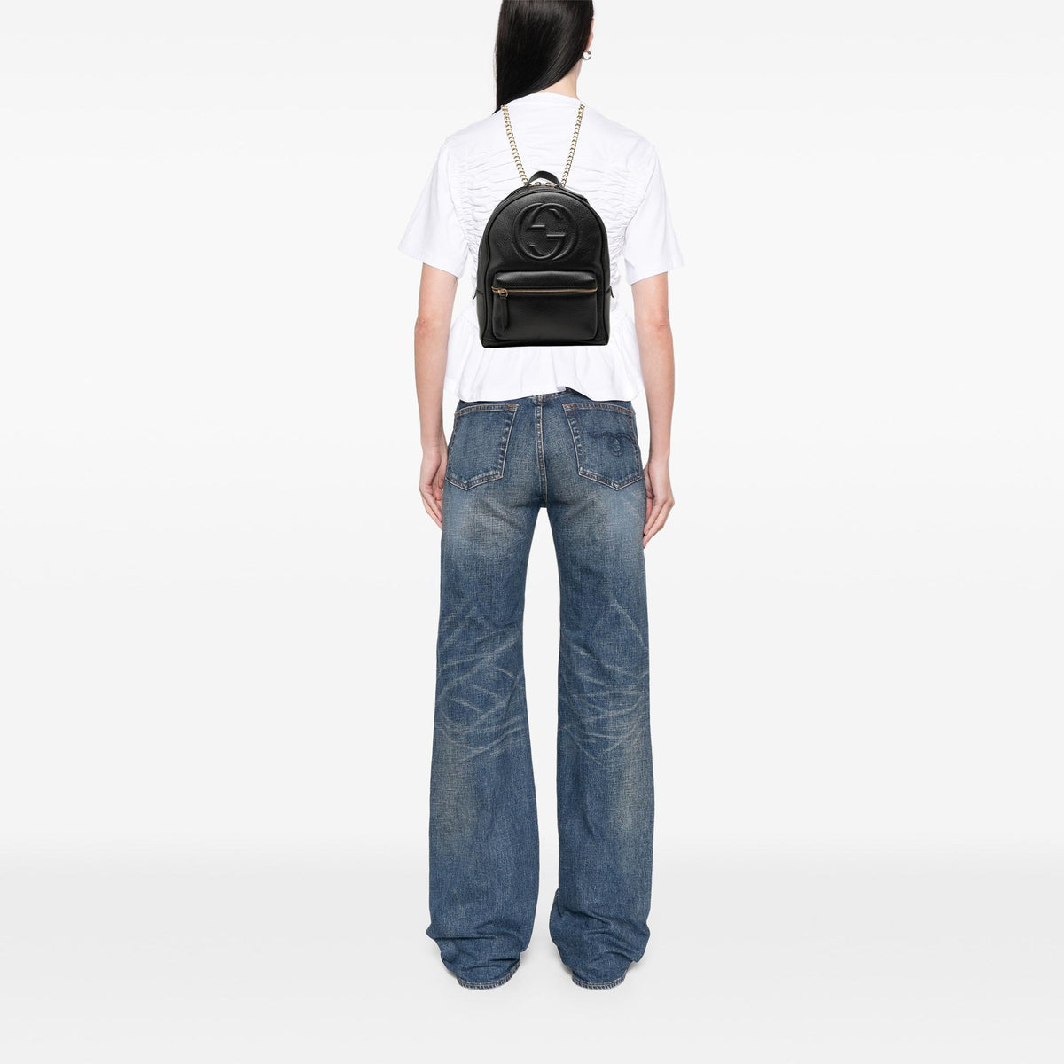 Gucci Pebbled Calfskin Soho Chain Backpack