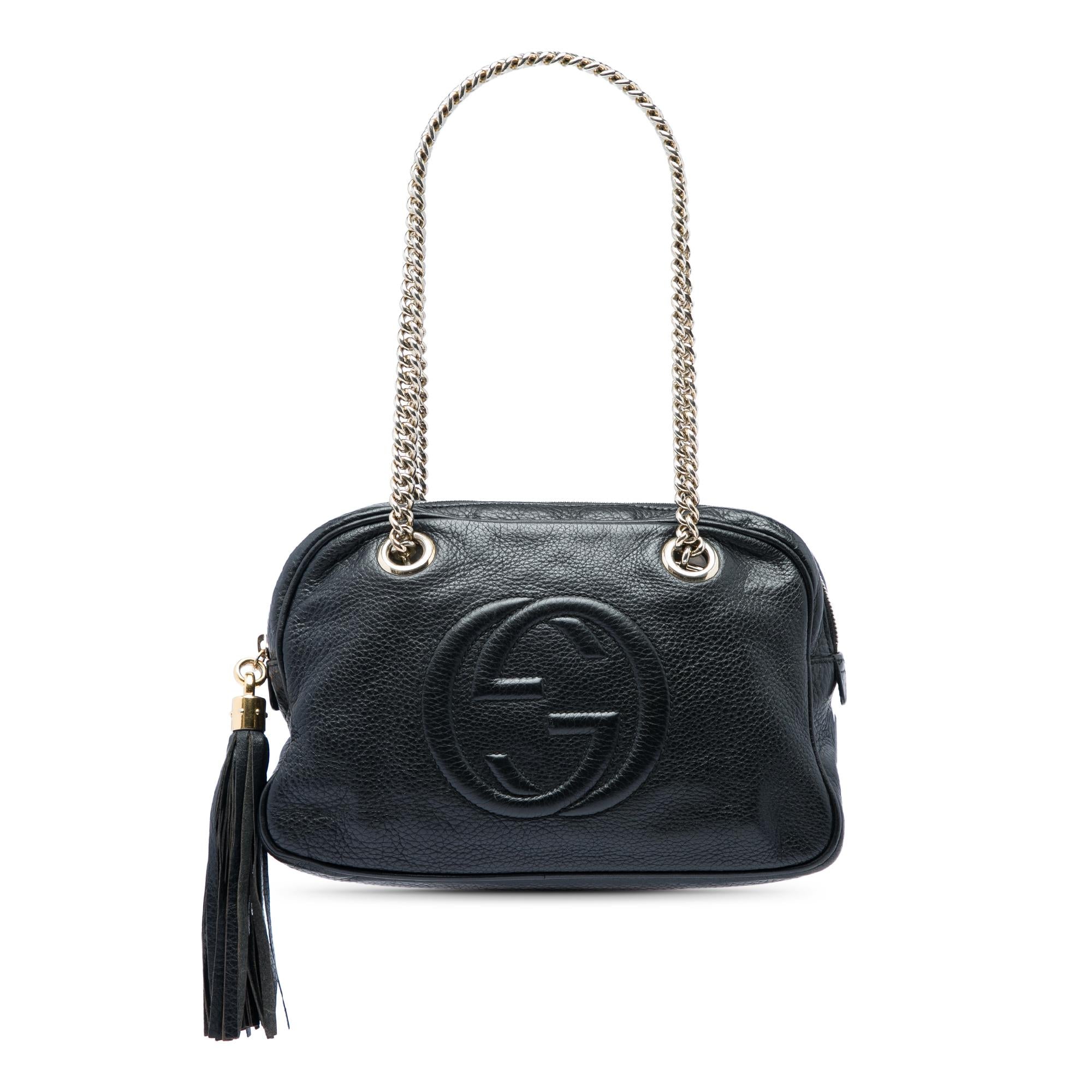 Gucci Pebbled Calfskin Soho Chain Zip Shoulder Bag