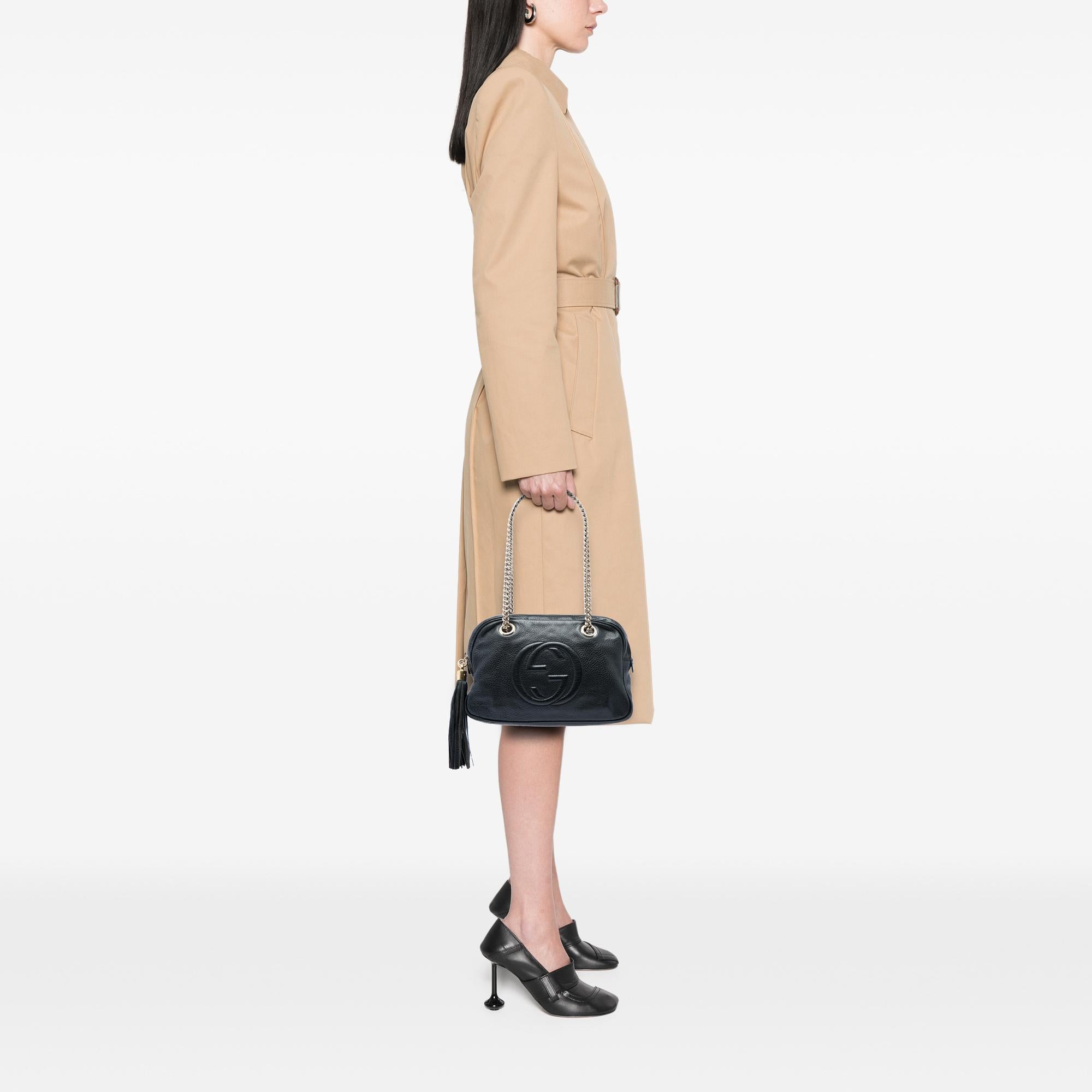 Gucci Pebbled Calfskin Soho Chain Zip Shoulder Bag