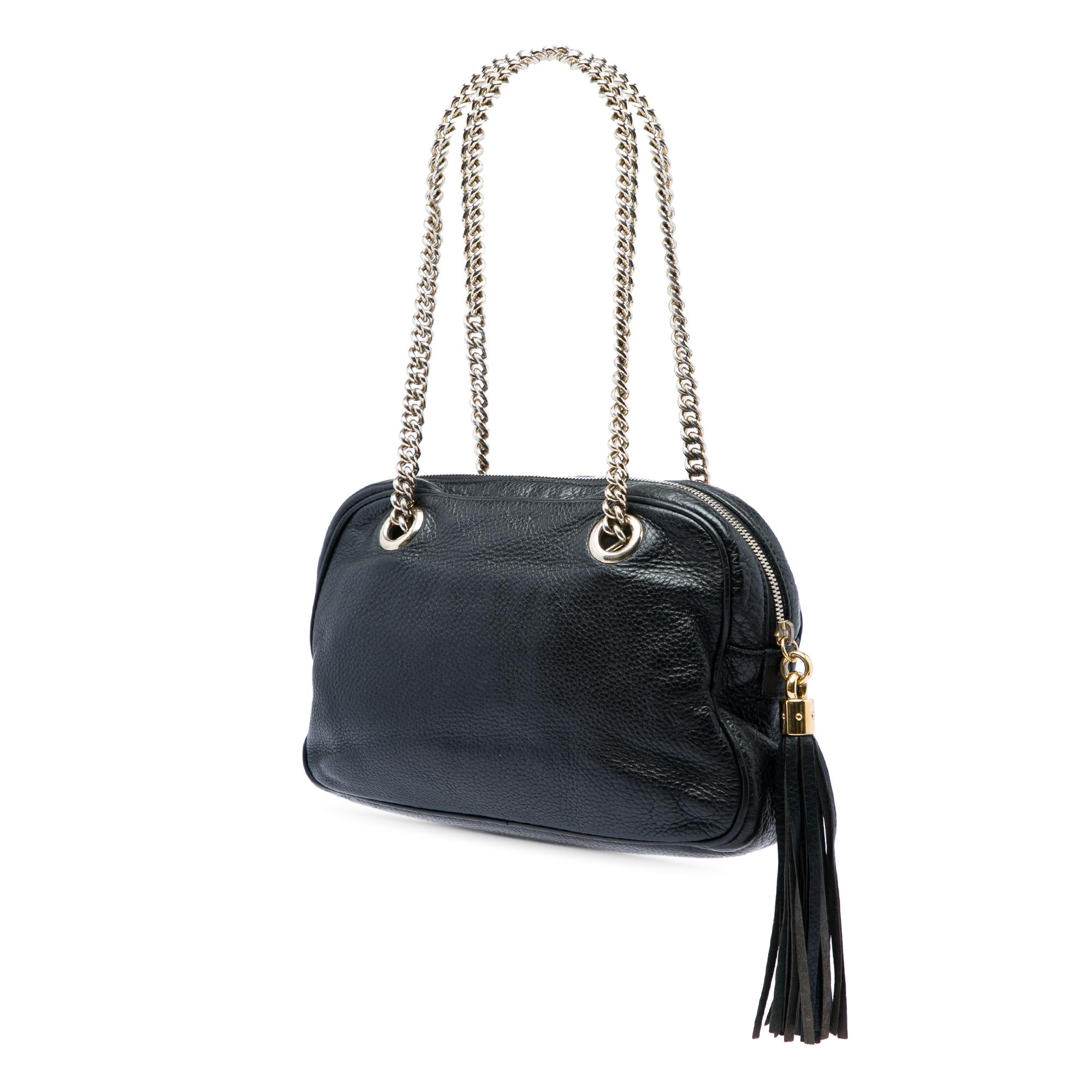 Gucci Pebbled Calfskin Soho Chain Zip Shoulder Bag