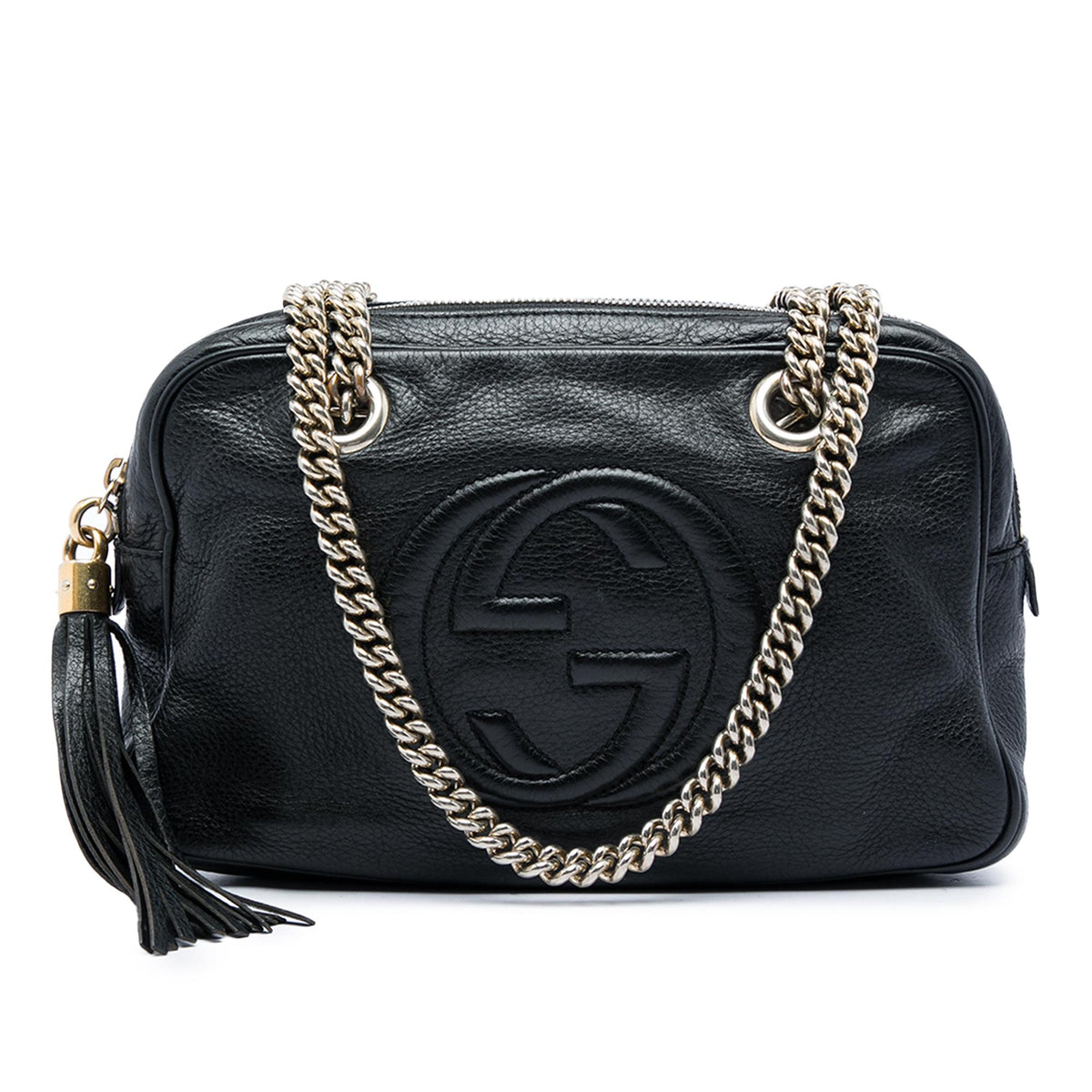 Gucci Pebbled Calfskin Soho Chain Zip Shoulder Bag