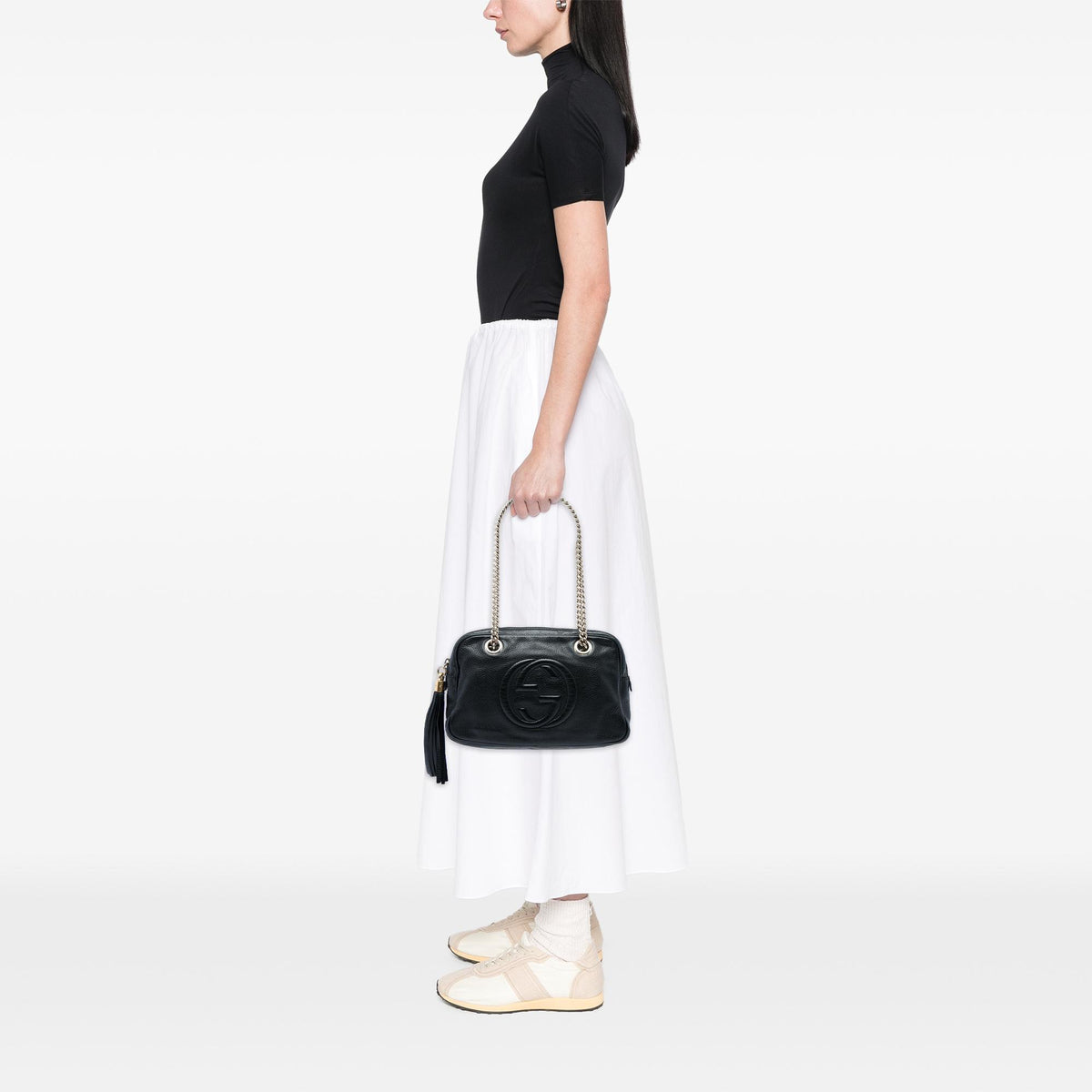 Gucci Pebbled Calfskin Soho Chain Zip Shoulder Bag