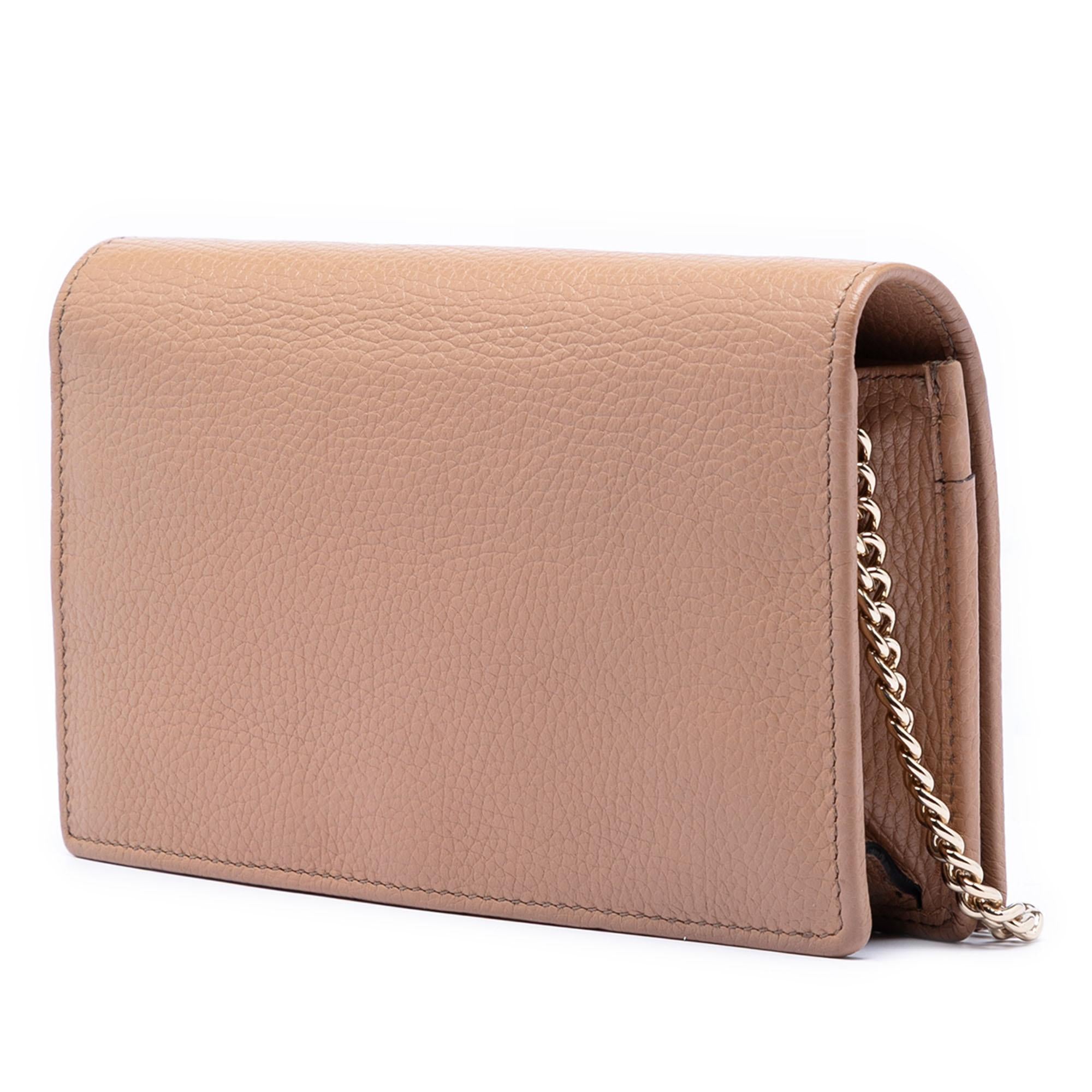 Gucci Pebbled Calfskin Soho Wallet On Chain