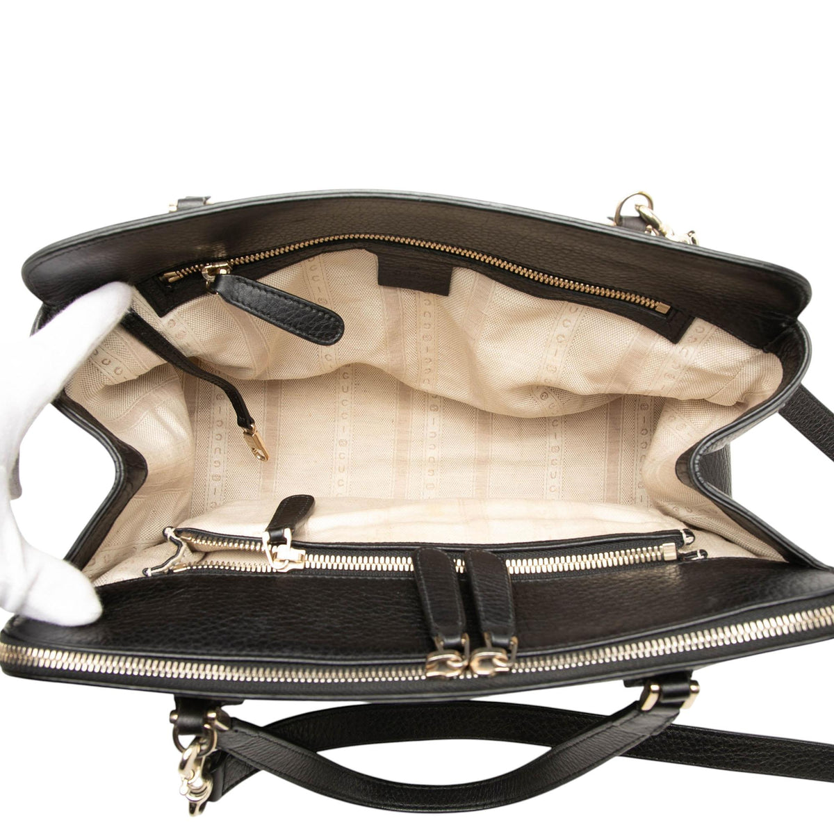 Gucci Pebbled Calfskin Soho Working Satchel