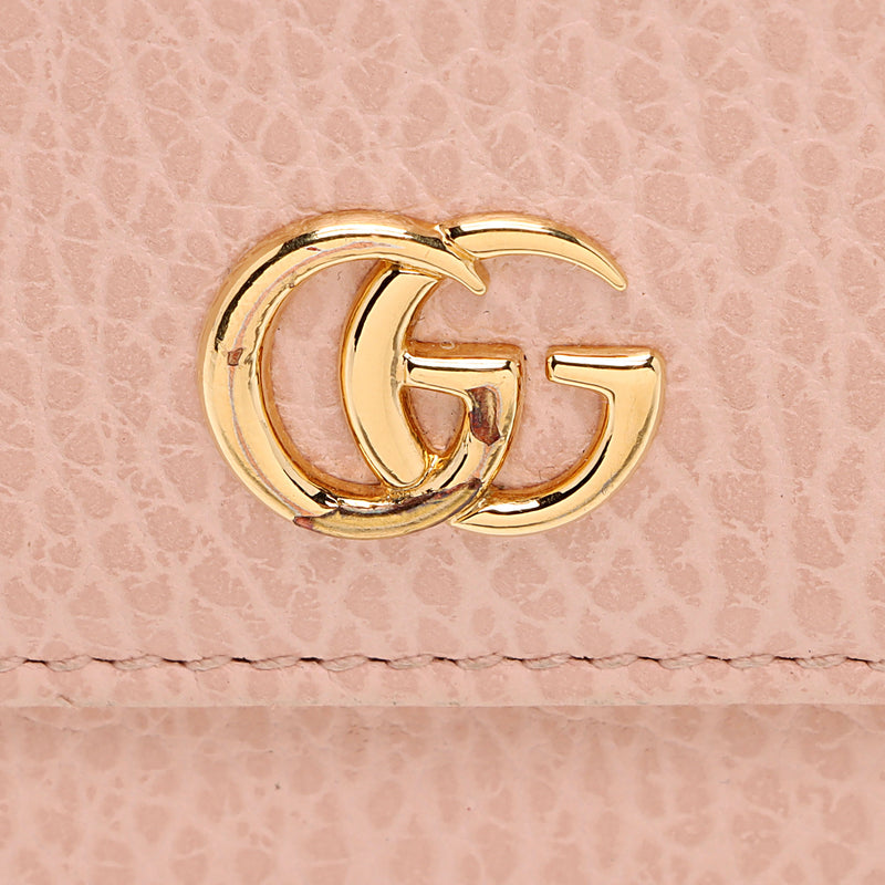 Gucci Pebbled Leather GG Marmont French Wallet (SHF-9hNv9T)