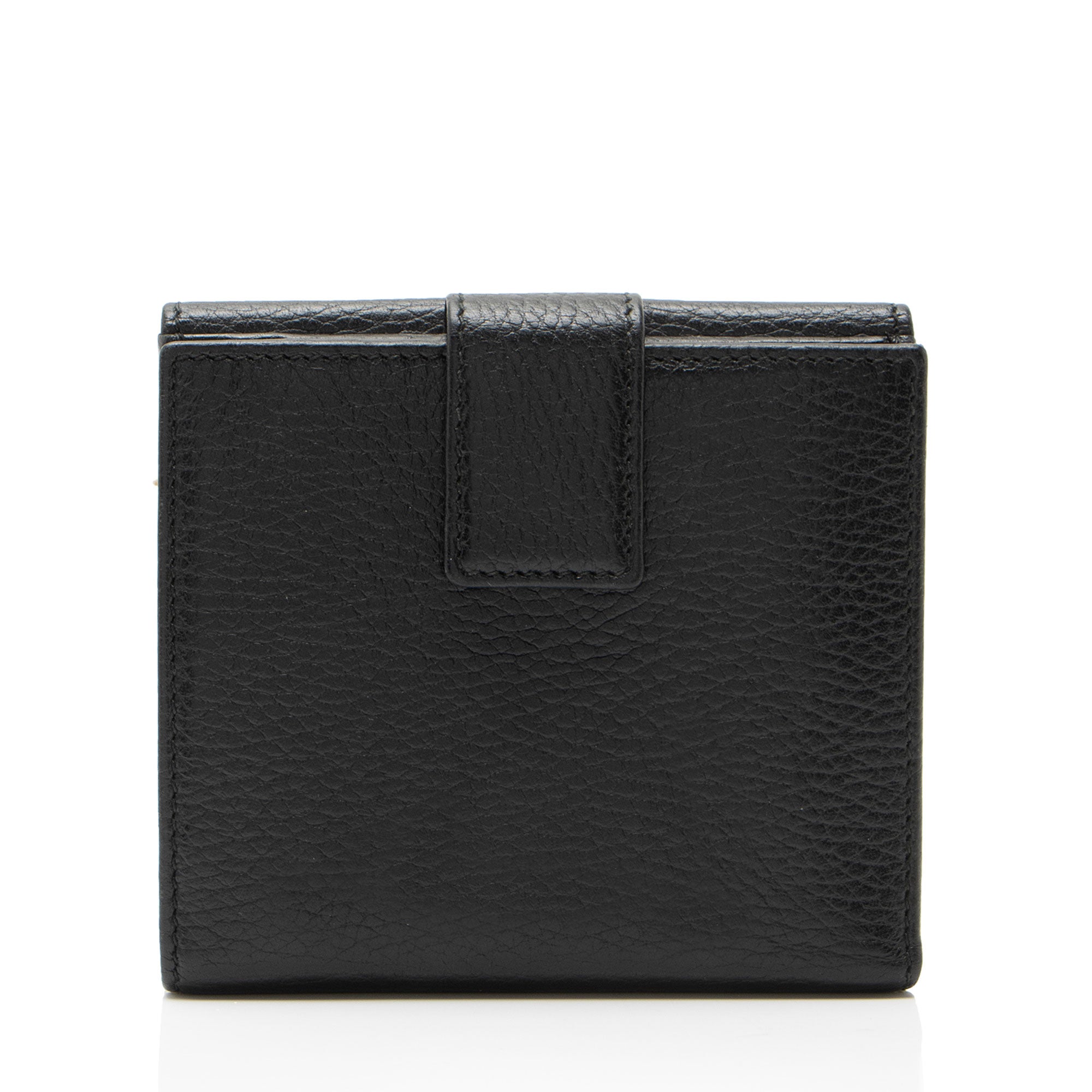 Gucci Pebbled Leather GG Marmont French Wallet
