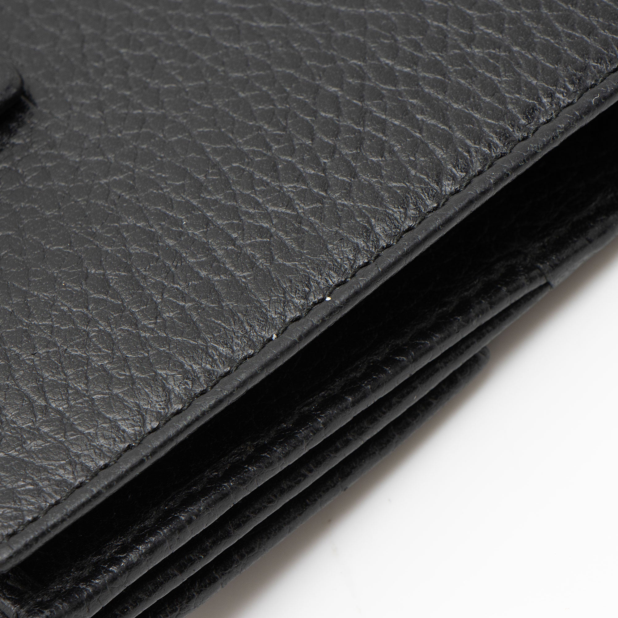 Gucci Pebbled Leather GG Marmont French Wallet