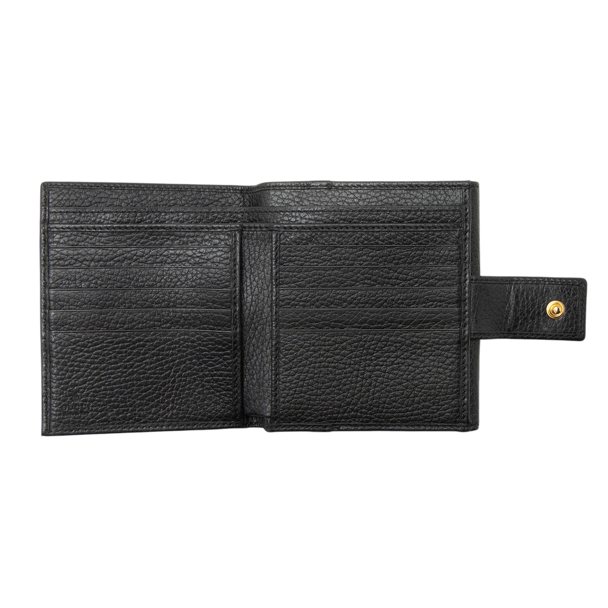 Gucci Pebbled Leather GG Marmont French Wallet