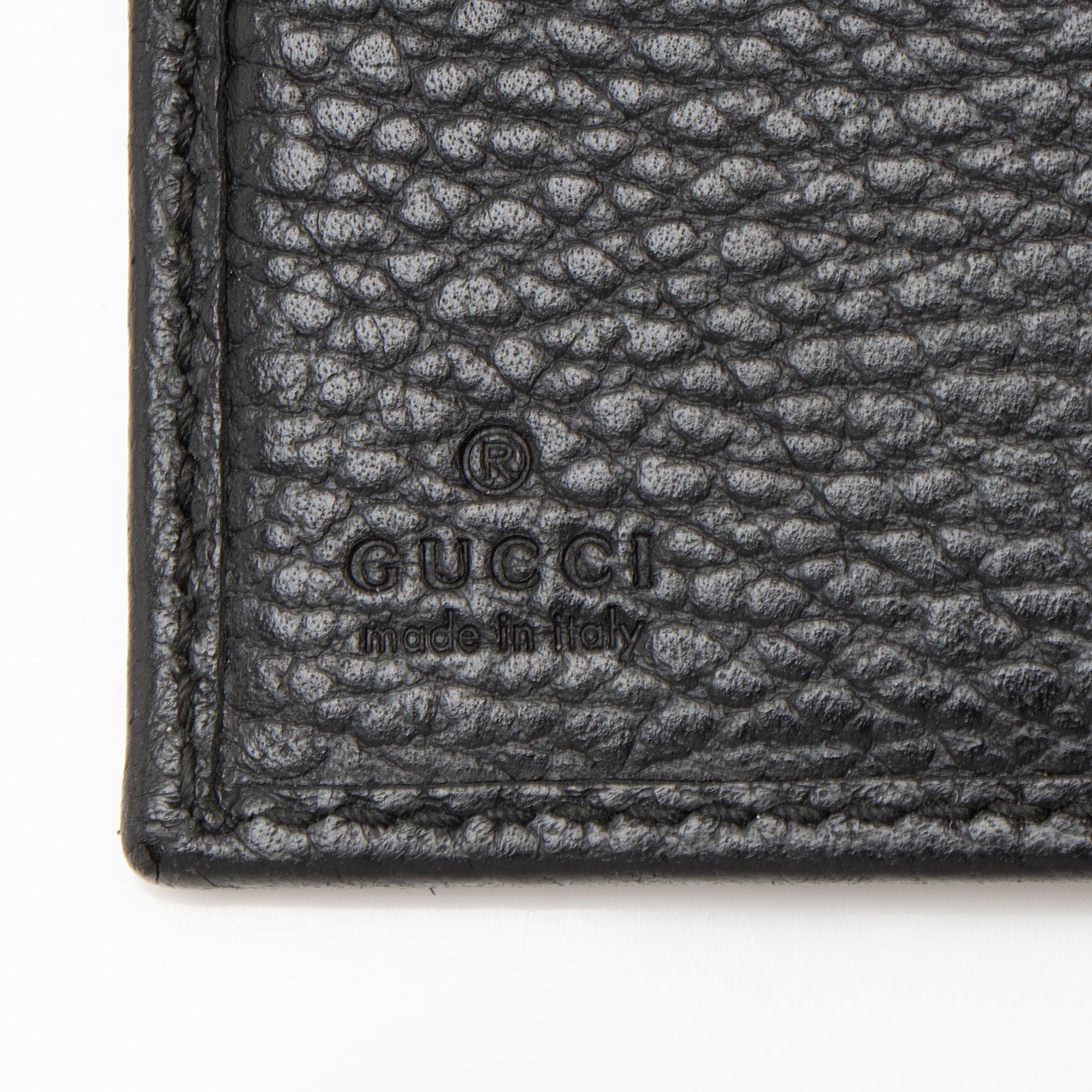 Gucci Pebbled Leather GG Marmont French Wallet