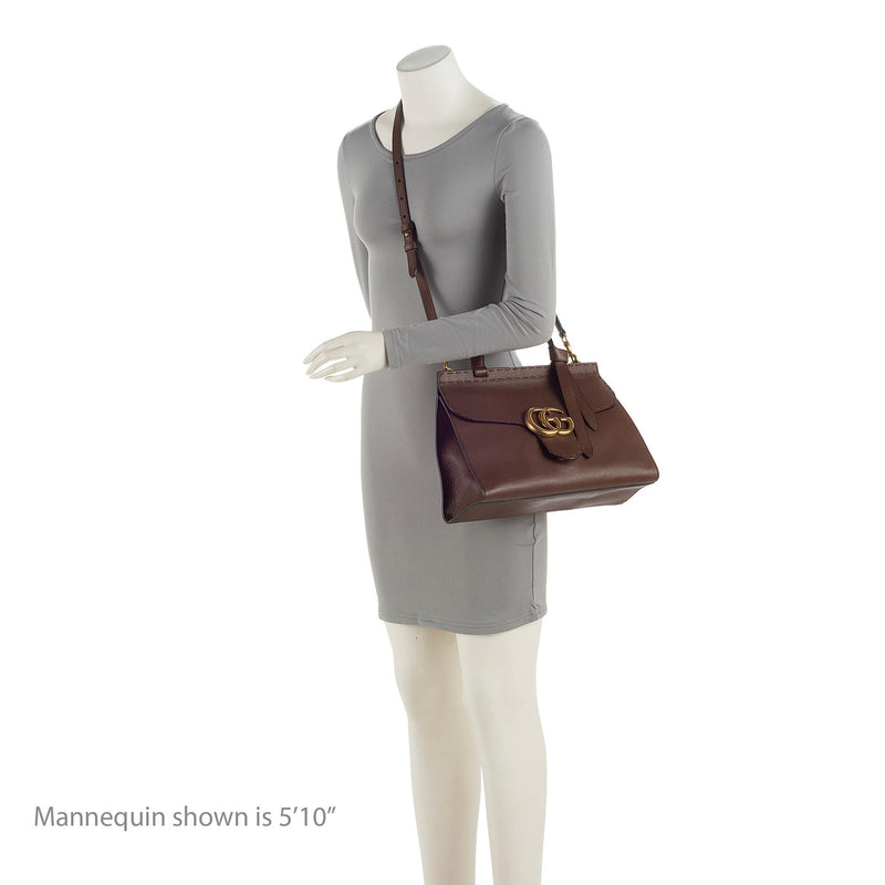 Gg marmont top 2025 handle bag leather small