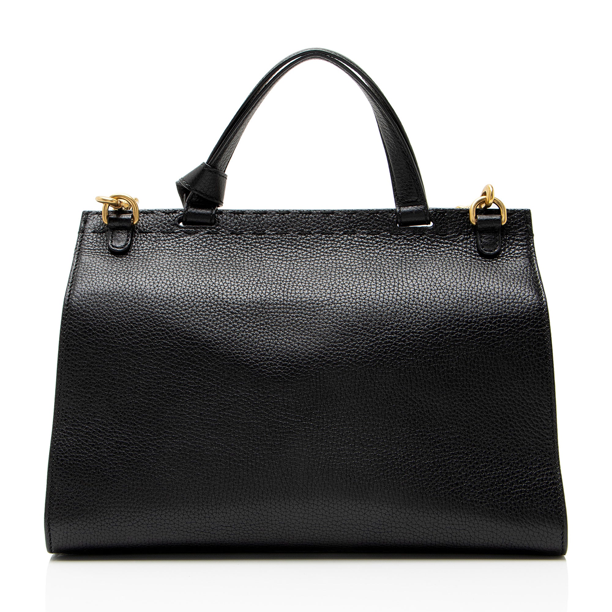 Gucci Pebbled Leather GG Marmont Top Handle
