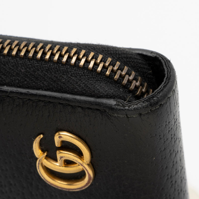 Gucci Pebbled Leather GG Marmont Zip Around Wallet (SHF-TFlGE9)