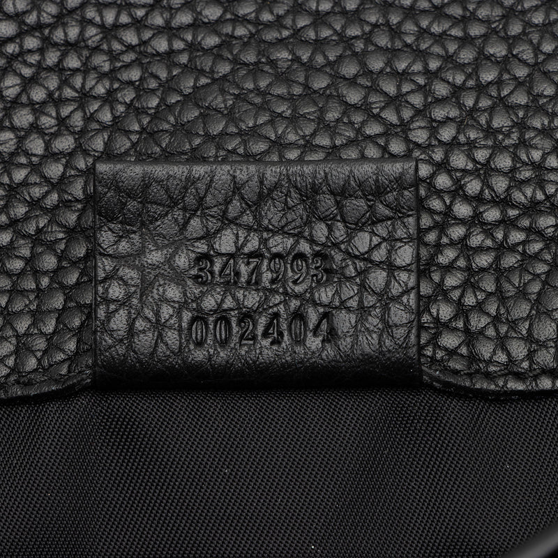 Gucci Pebbled Leather Soho Flap Belt Bag (SHF-Q9D7sL)