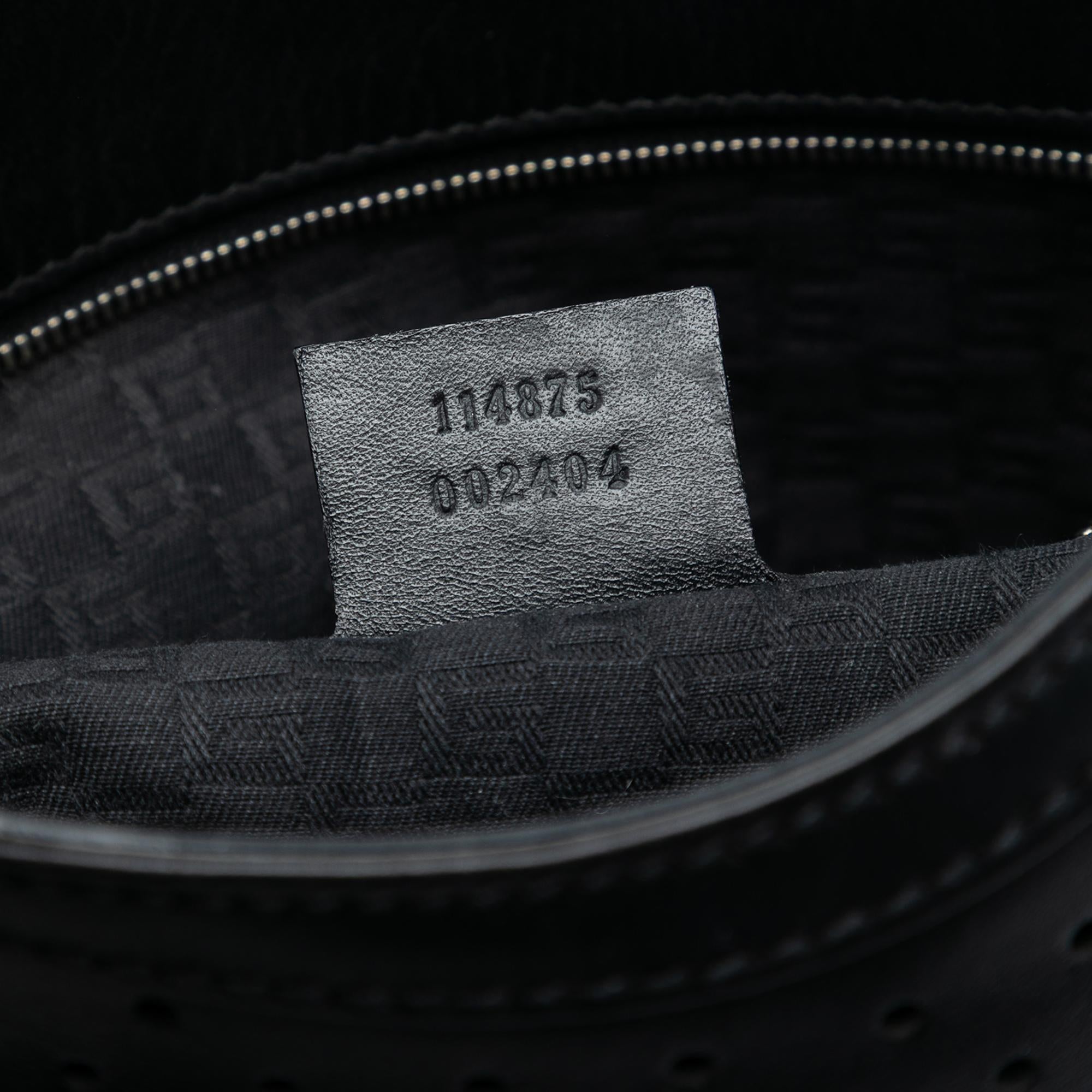 Gucci Perforated Calfskin Interlocking G Reins Satchel
