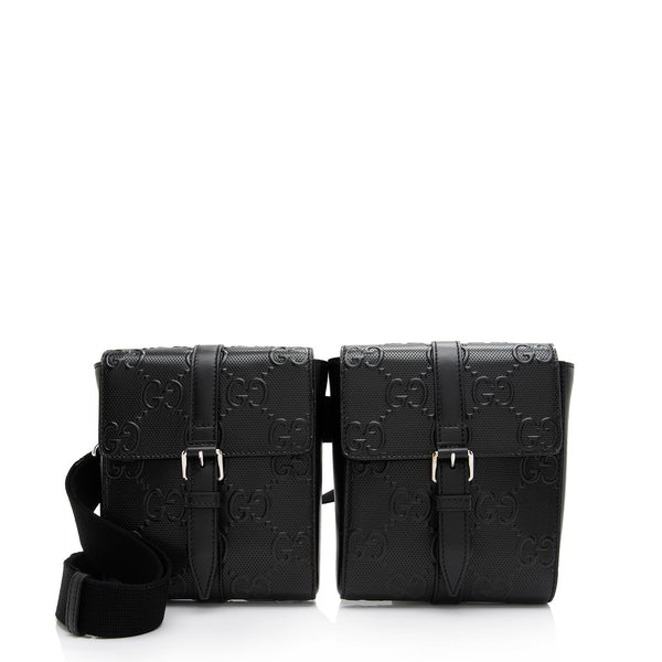 Gucci Perforated GG Double Belt Bag (SHF-ulhtMl)