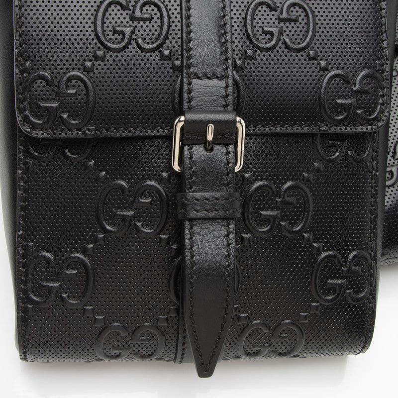 Gucci Perforated GG Embossed Double Belt Bag (SHF-rNzGhH)