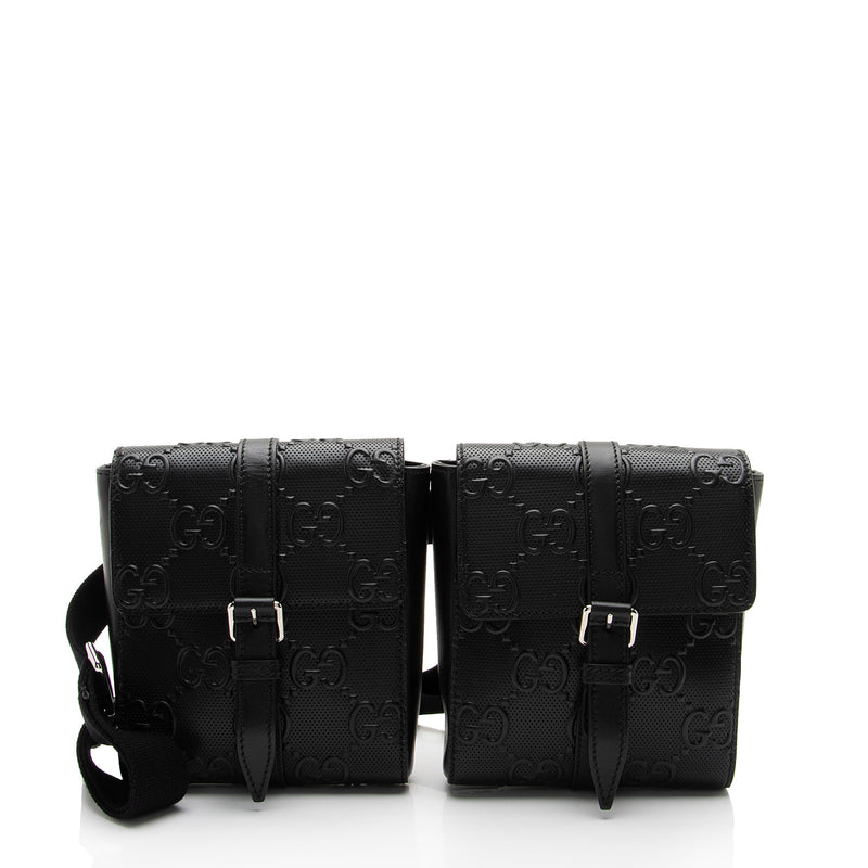 Gucci Perforated GG Embossed Double Belt Bag (SHF-rNzGhH)