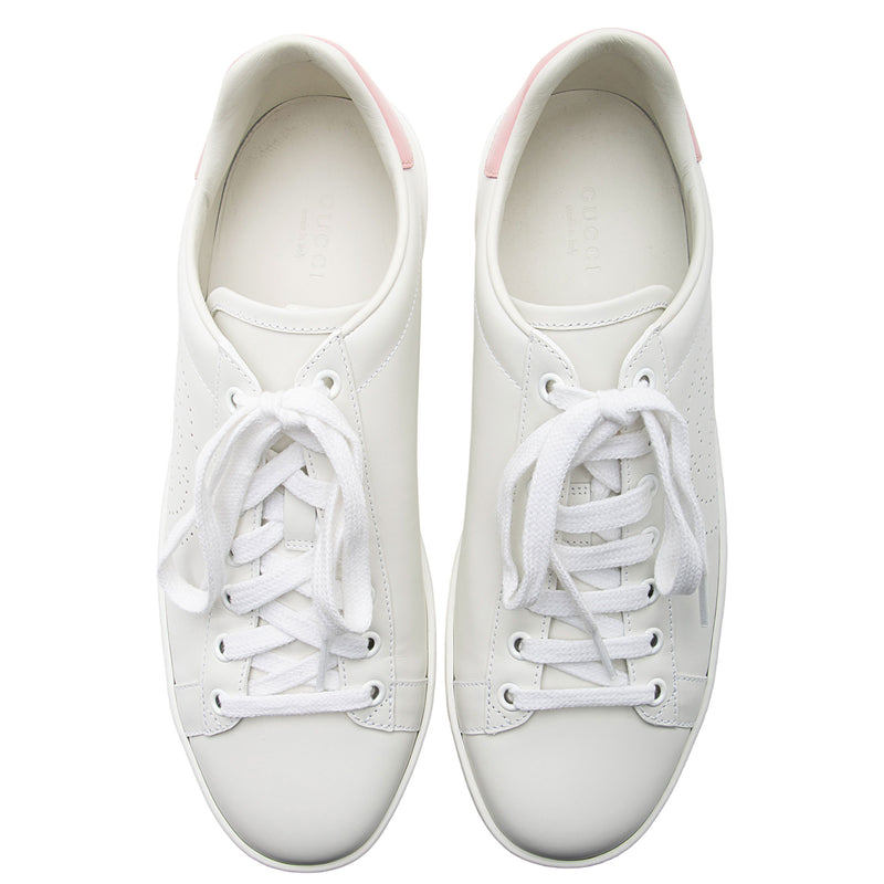 Gucci Perforated Leather Interlocking GG Ace Sneakers Size 8.5