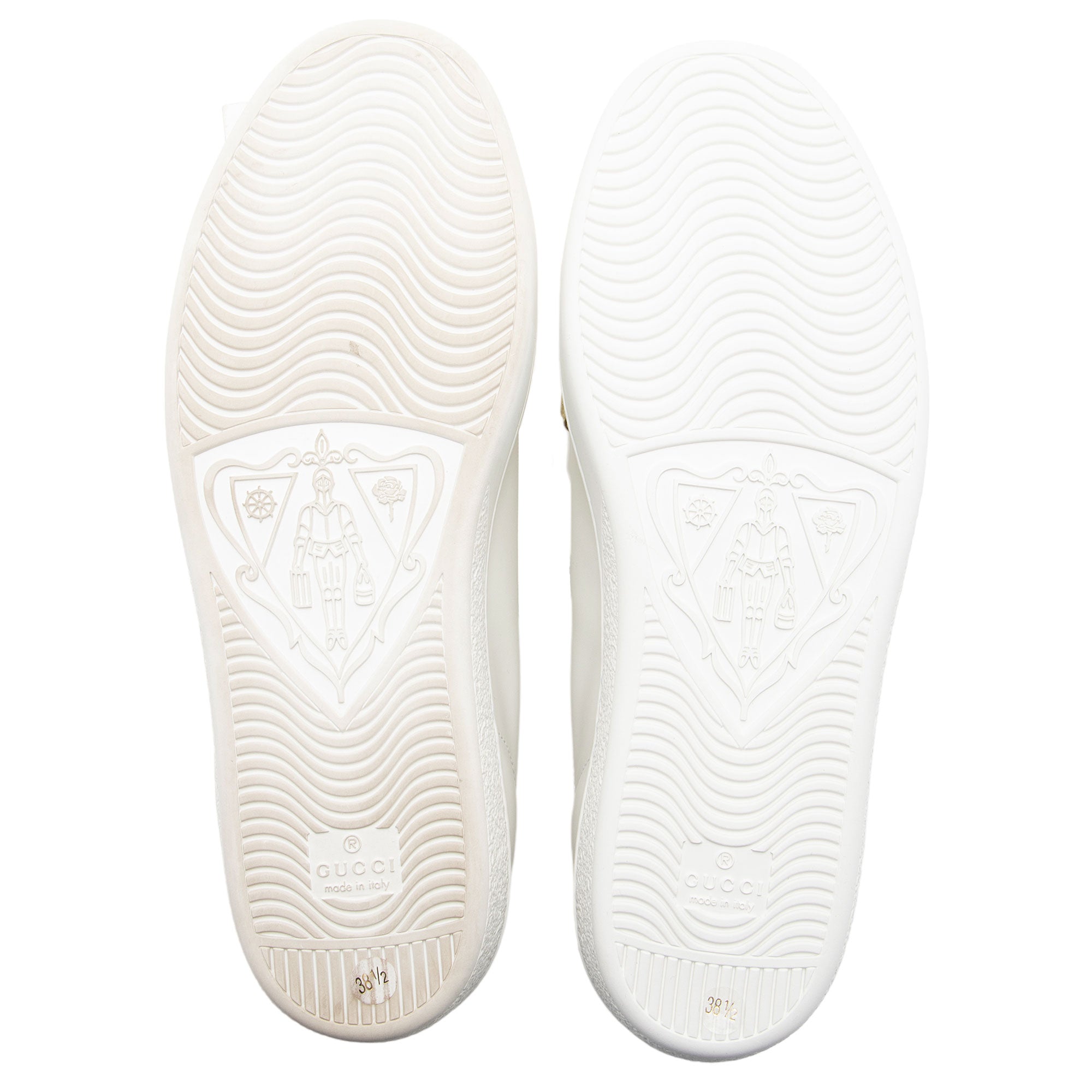 Gucci Perforated Leather Interlocking GG Ace Sneakers - Size 8.5 / 38.