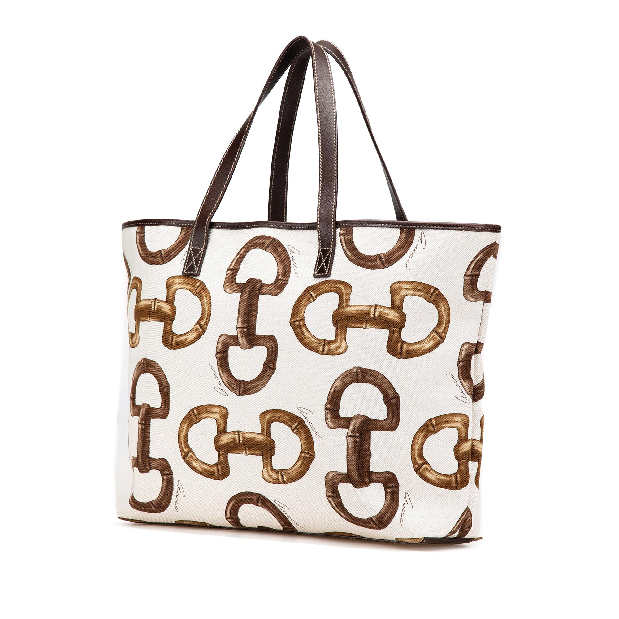 Gucci Printed Canvas Horsebit Tote