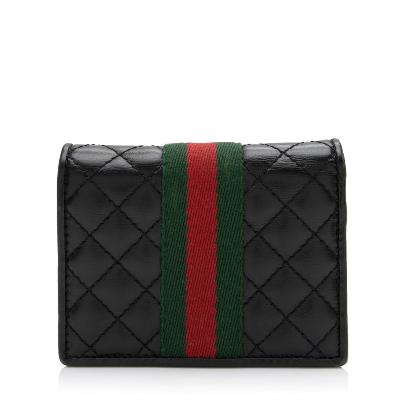 Gucci Red Quilted Leather Cardholder Wallet